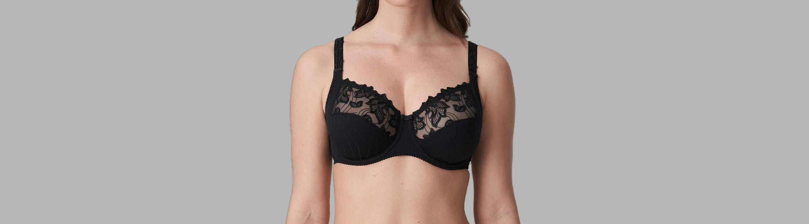 Plunge Bra With Lace Overlay - Déesse Collection