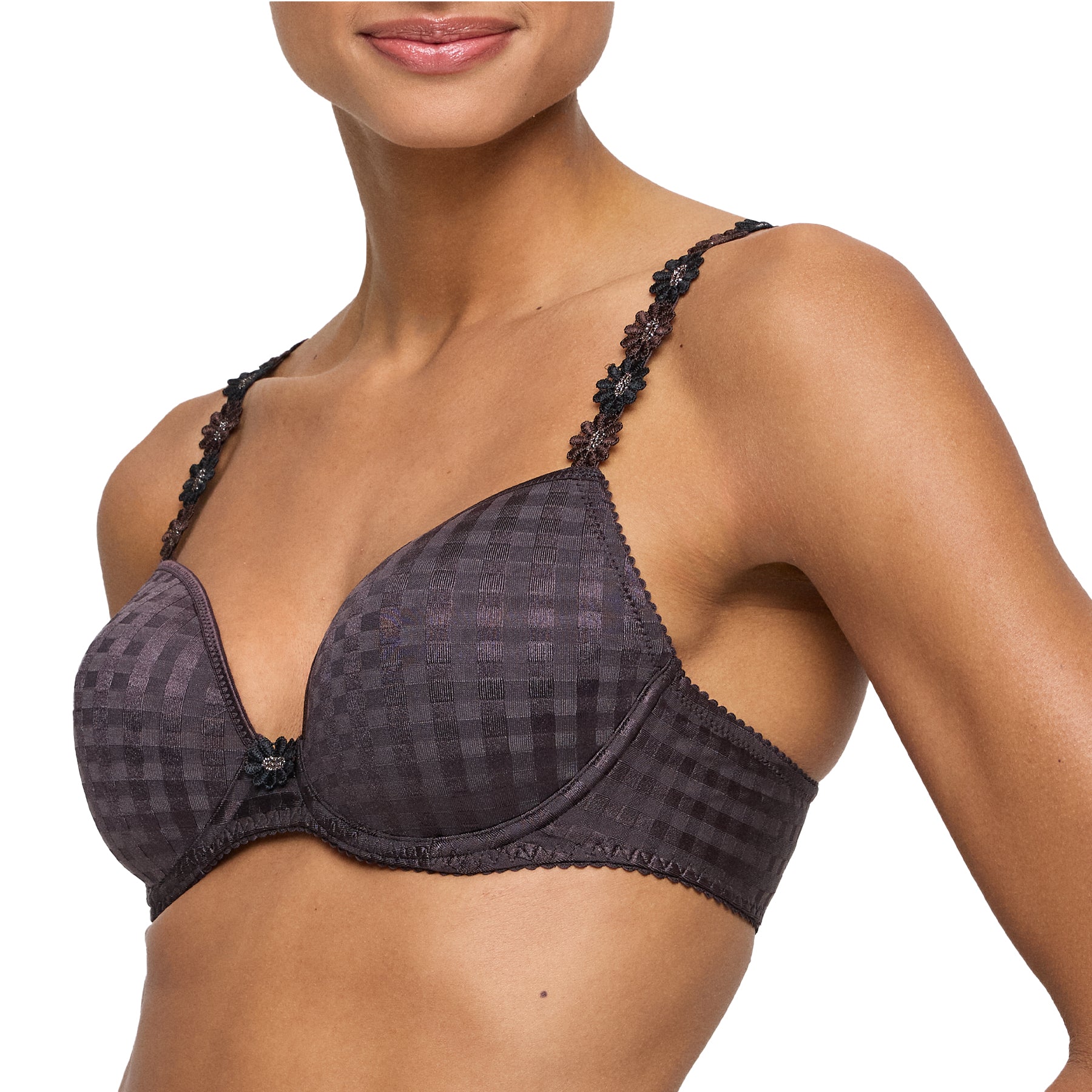Side angle of padded bra on model.