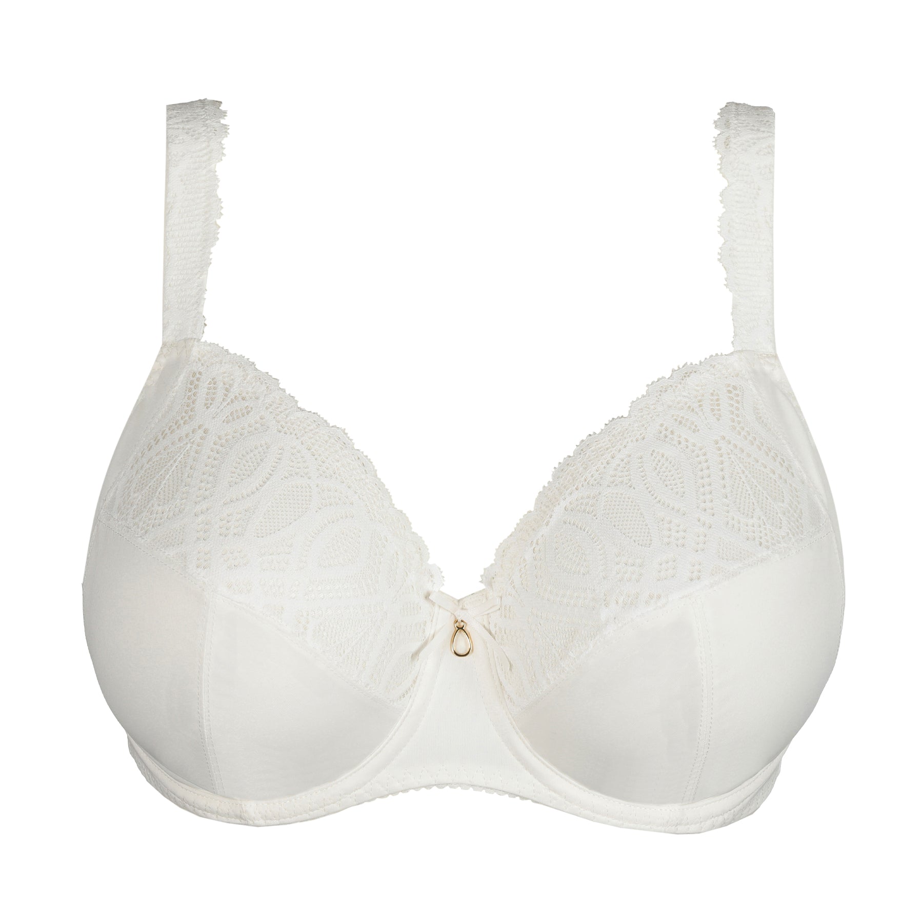 Product image of the white lace underwired bra on a plain white background.