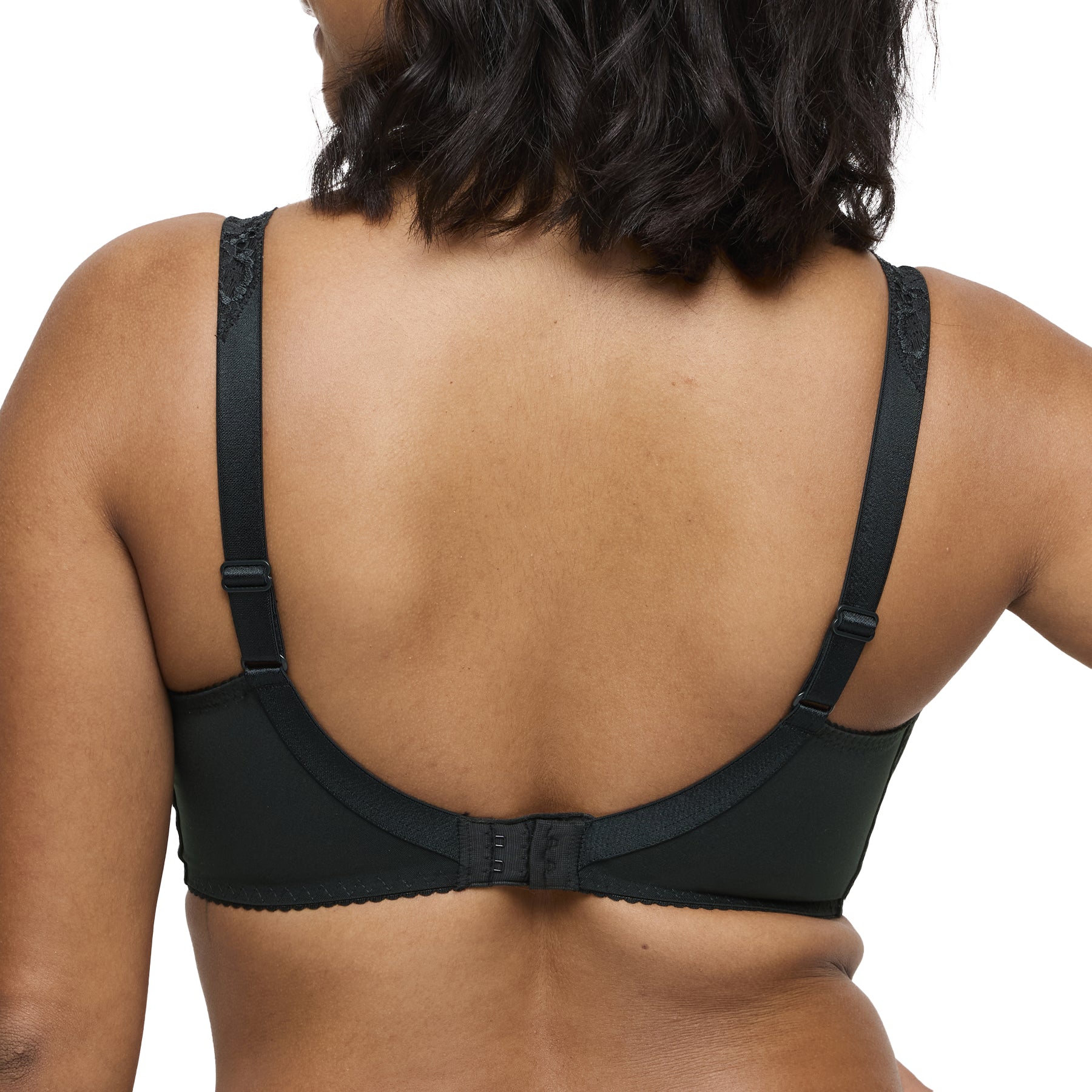 Back view of PrimaDonna Madison bra in deep green showing adjustable straps and hook-and-eye closure.