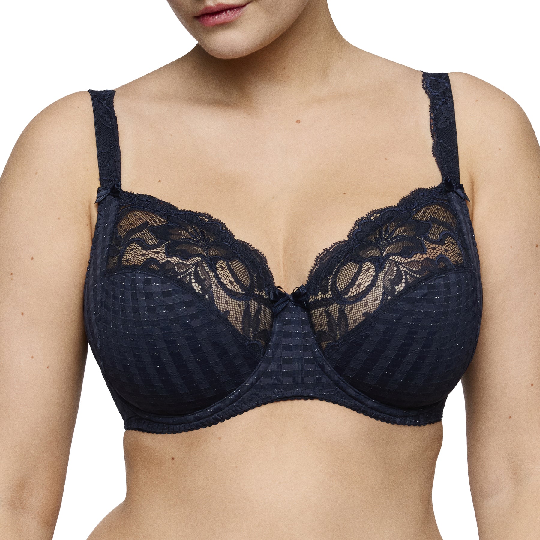 PrimaDonna Madison Full Cup Bra in Navy, featuring adjustable straps, a secure back closure, and a supportive fit ideal for everyday basics.