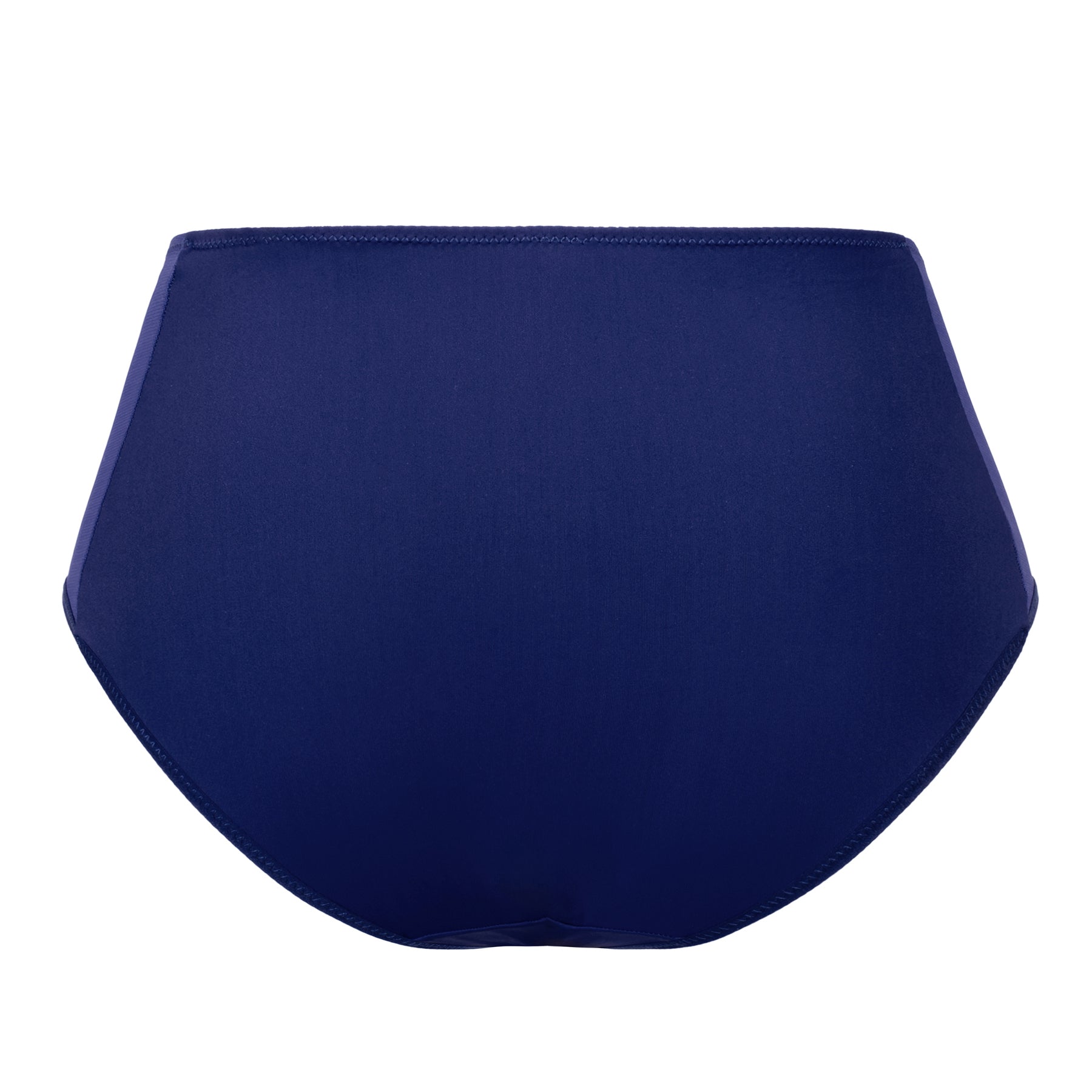 Back view of Empreinte Infinity sapphire blue full brief with smooth fabric, high-waist fit, and full coverage design.