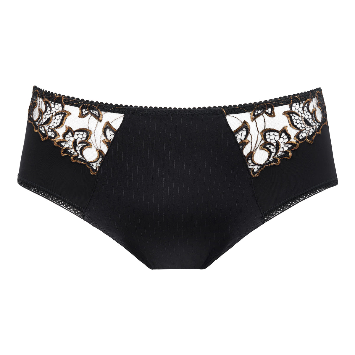 PrimaDonna Deauville Full Brief in Smokey Bronze with sheer floral embroidery and bronze accents