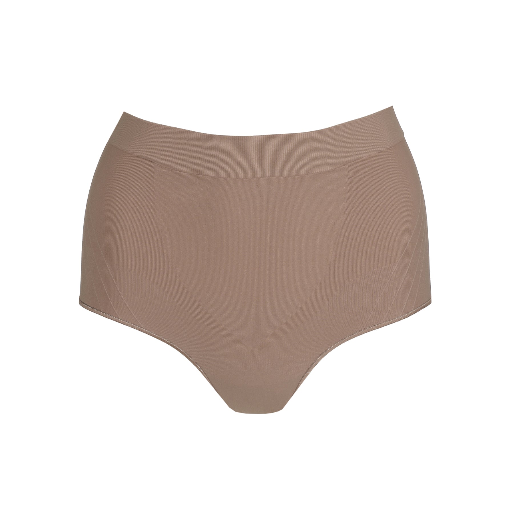 Nude seamless high-rise control brief product image on white background
