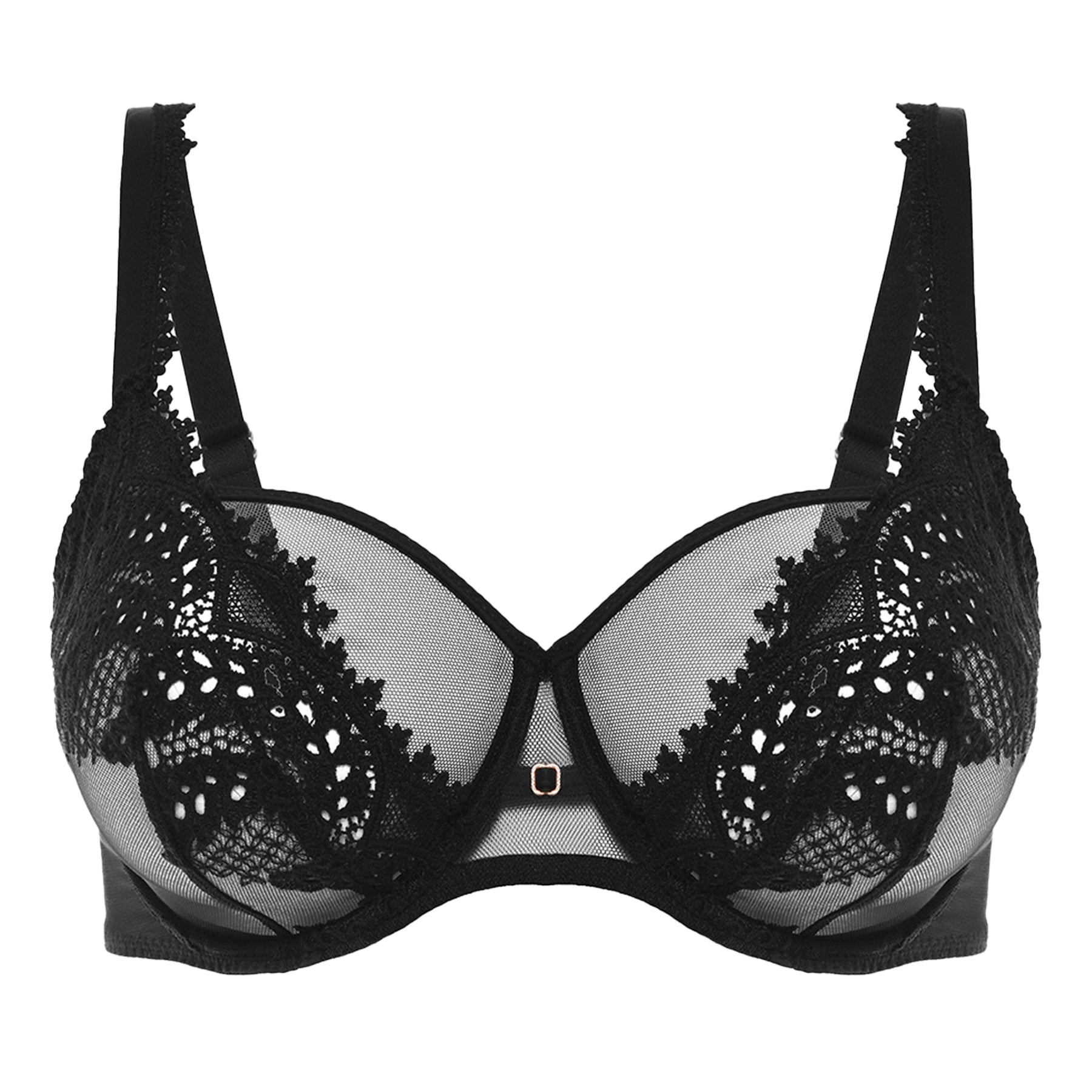 Buy online Black Embellished Plunge Bra from lingerie for Women by