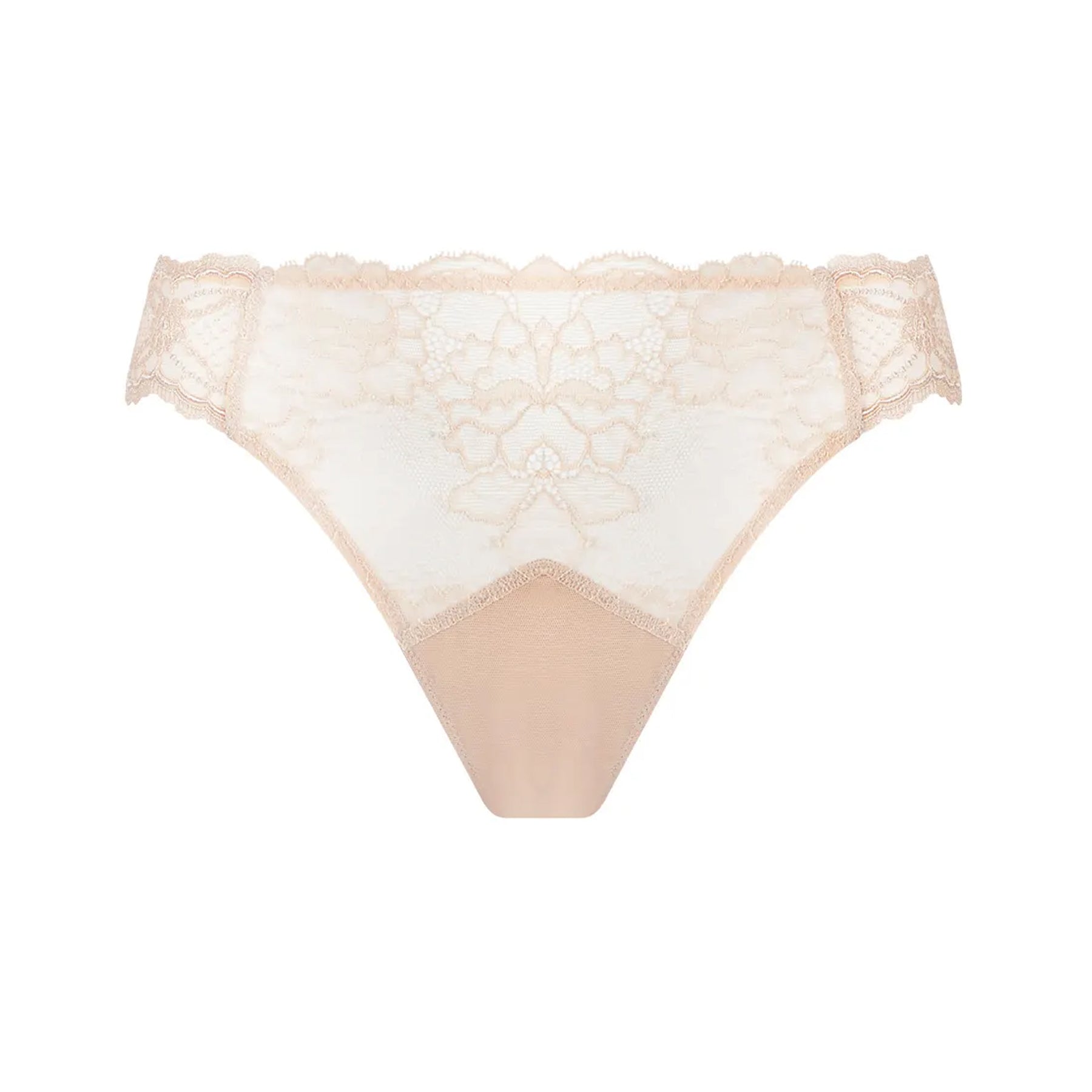 See-through Lingerie Set Bra and Panties in White Calais Lace