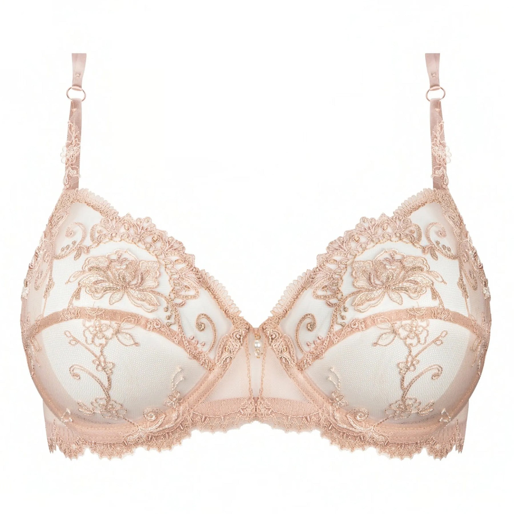 Spacer Mesh Bra With Lace Detailing - Déesse Collection