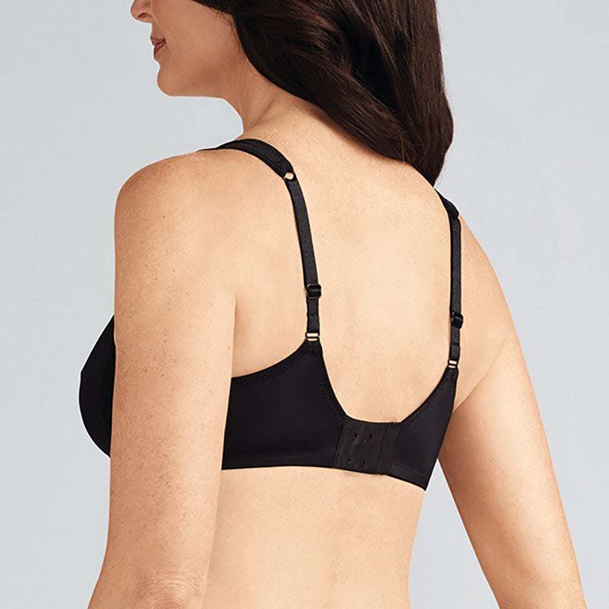 Amoena Marlena wireless Bra in Black on model rear view