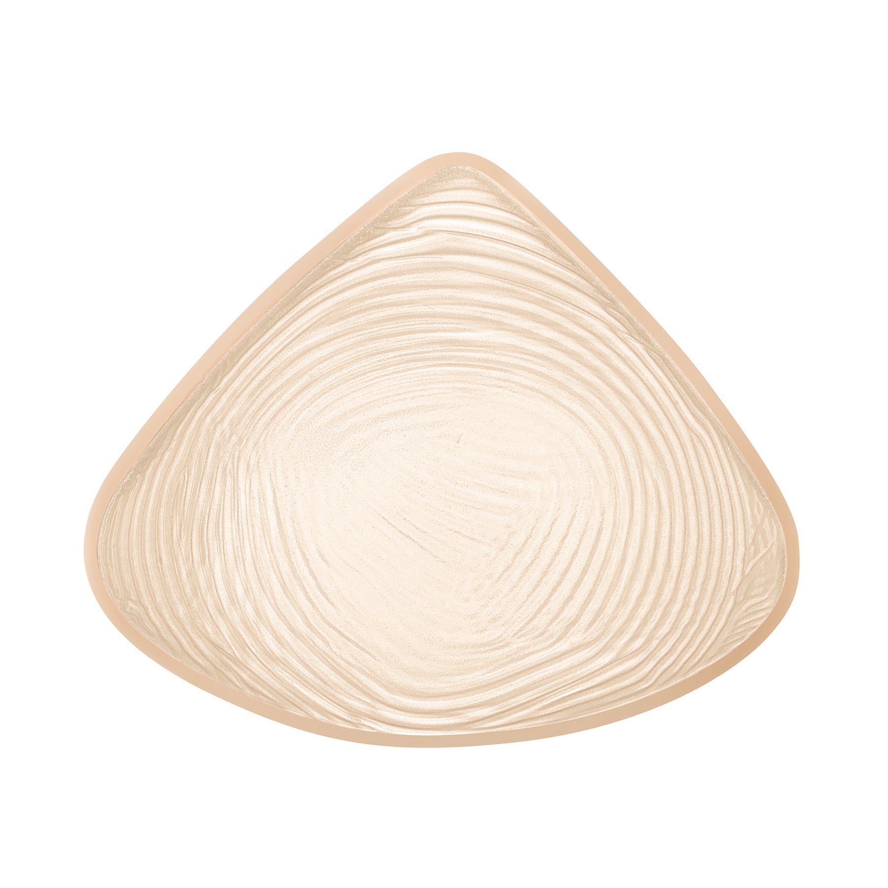 Back view of Amoena 320-2S/321-3S Natura Cosmetic breast prosthesis, featuring a soft beige silicone backing with natural wave-like texture for close body contact.