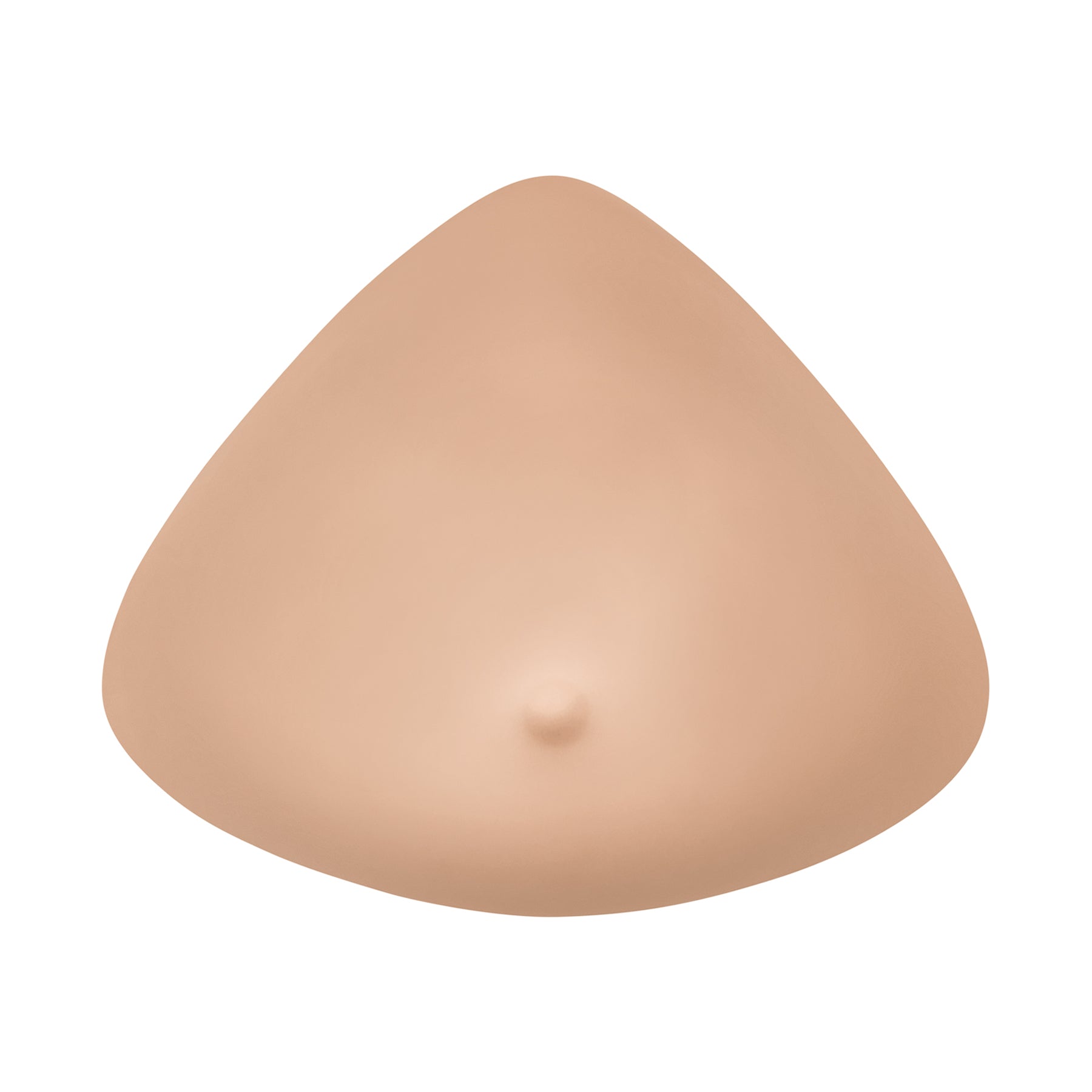 amoena 380C contact light 2s breast prosthesis front view featuring smooth natural-looking silicone shape with subtle nipple detail on white background.