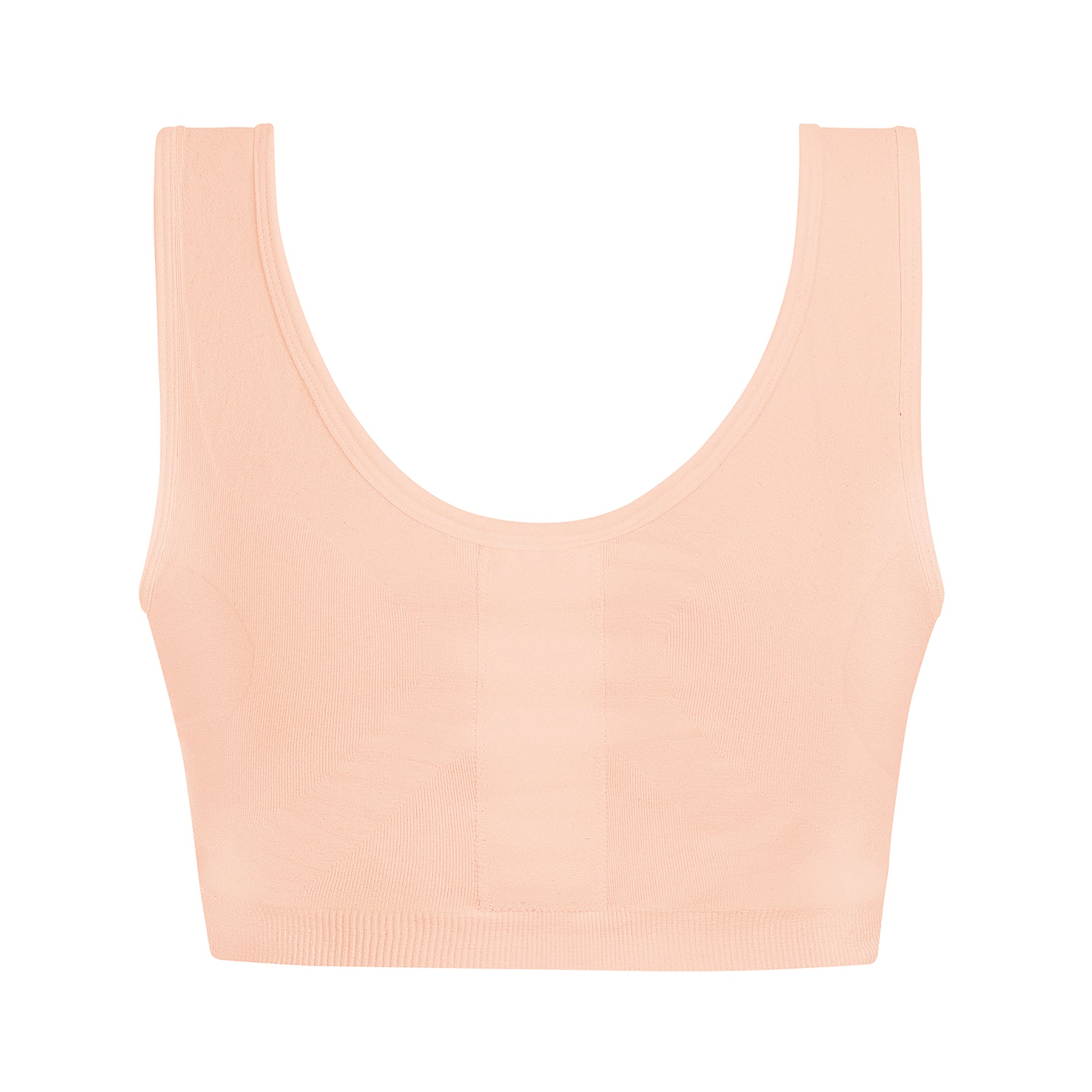 Amoena leyla surgical front zip bra in peachy pink no model rear view