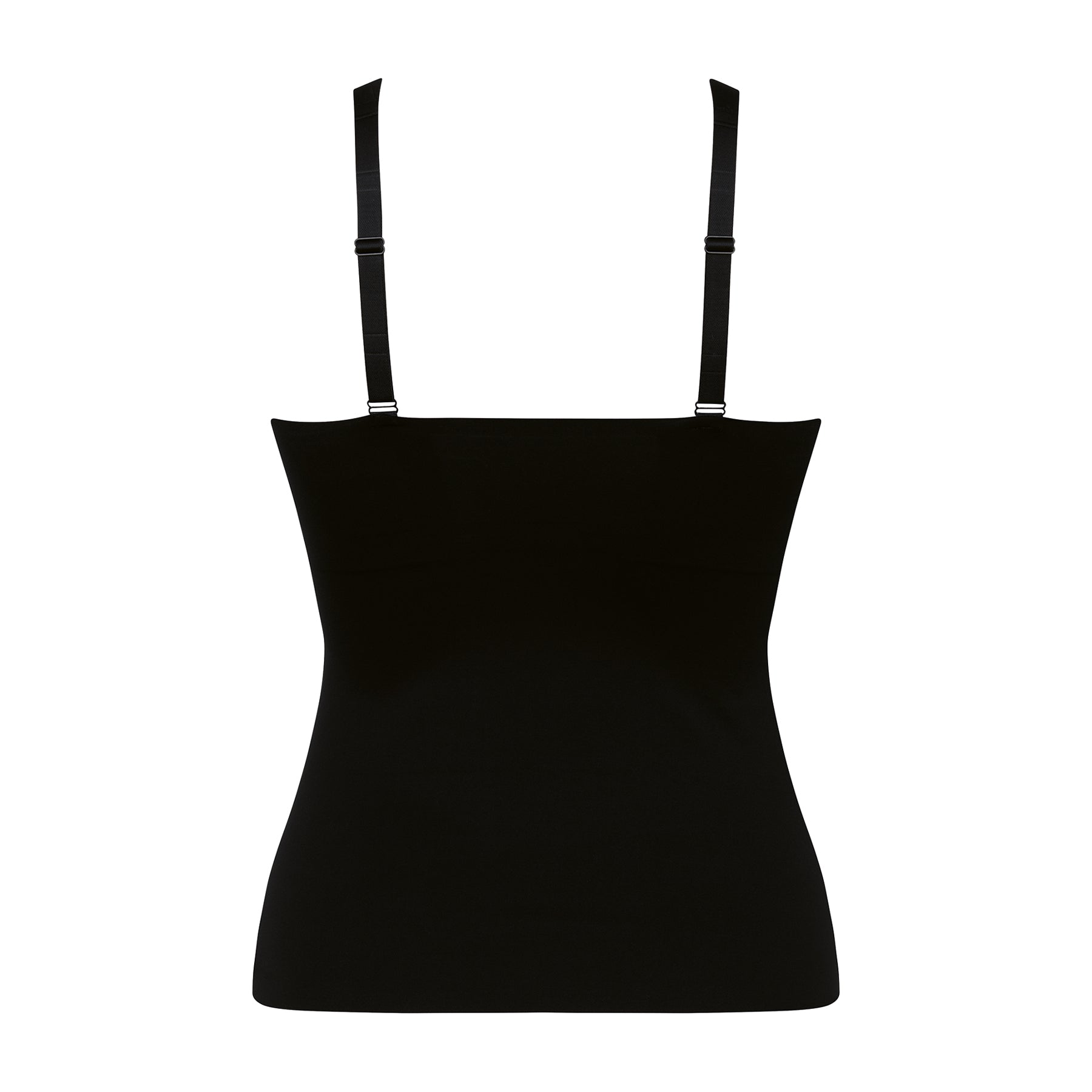 ANITA 0654 Essential Tank with Shelf Bra in Black, rear view with adjustable straps