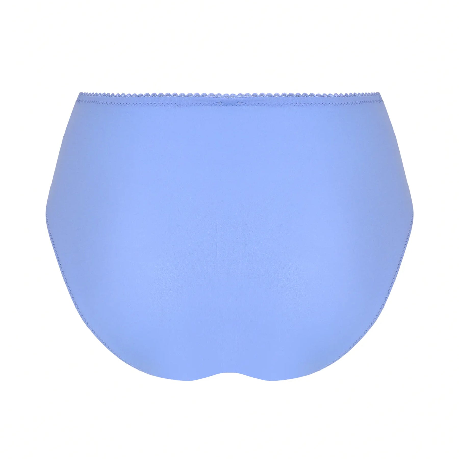 Back view of a light blue full brief featuring a smooth, seamless finish for everyday comfort.