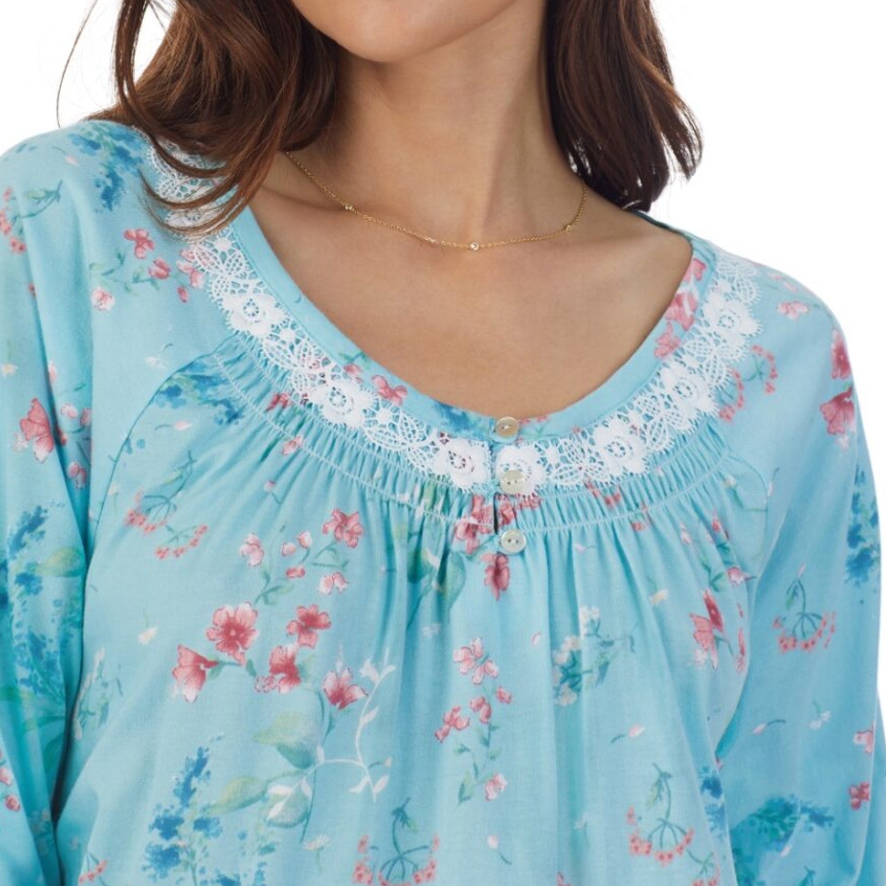Carole Hochman Aqua Print Chemise