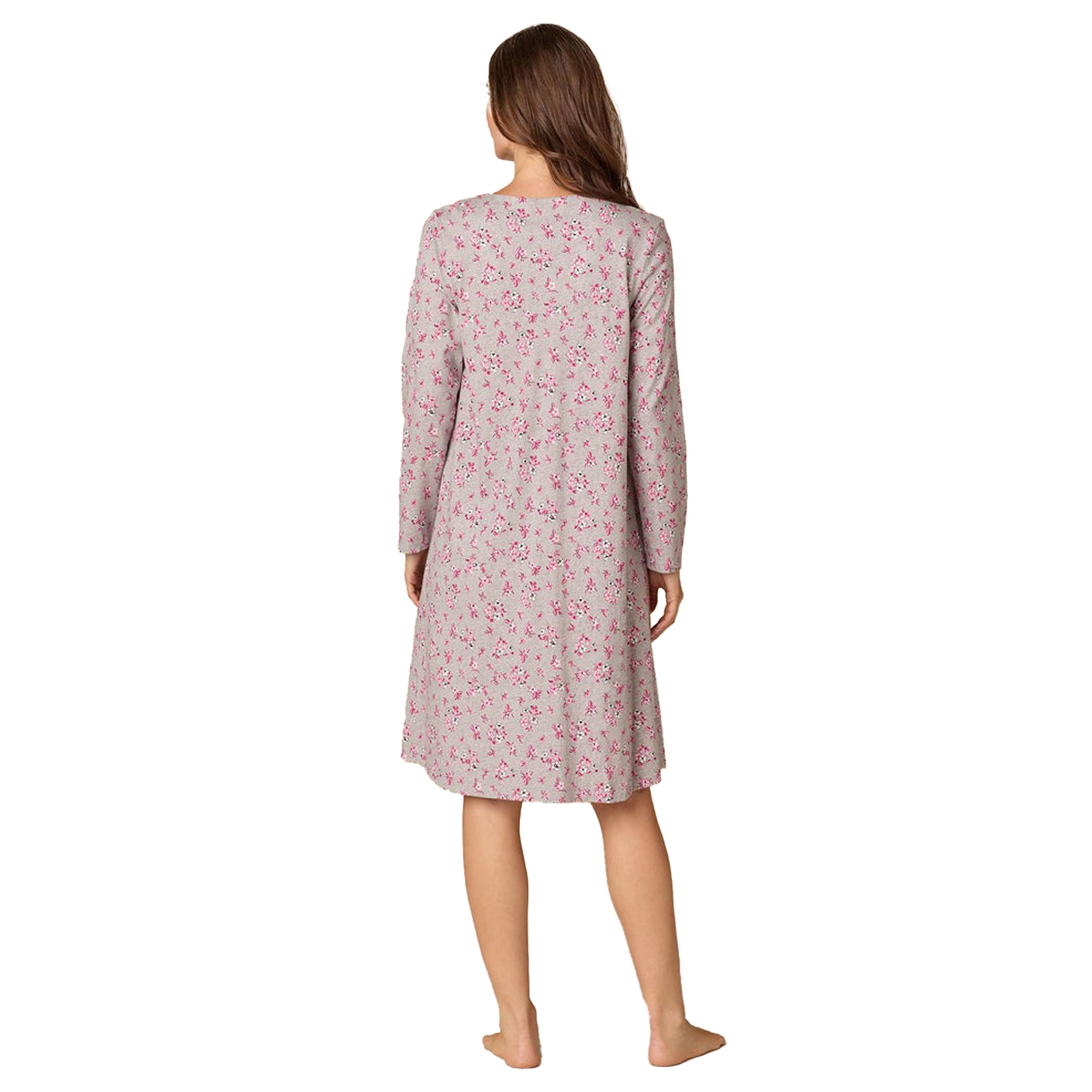 Carole Hochman Holiday Floral Long Sleeve Gown