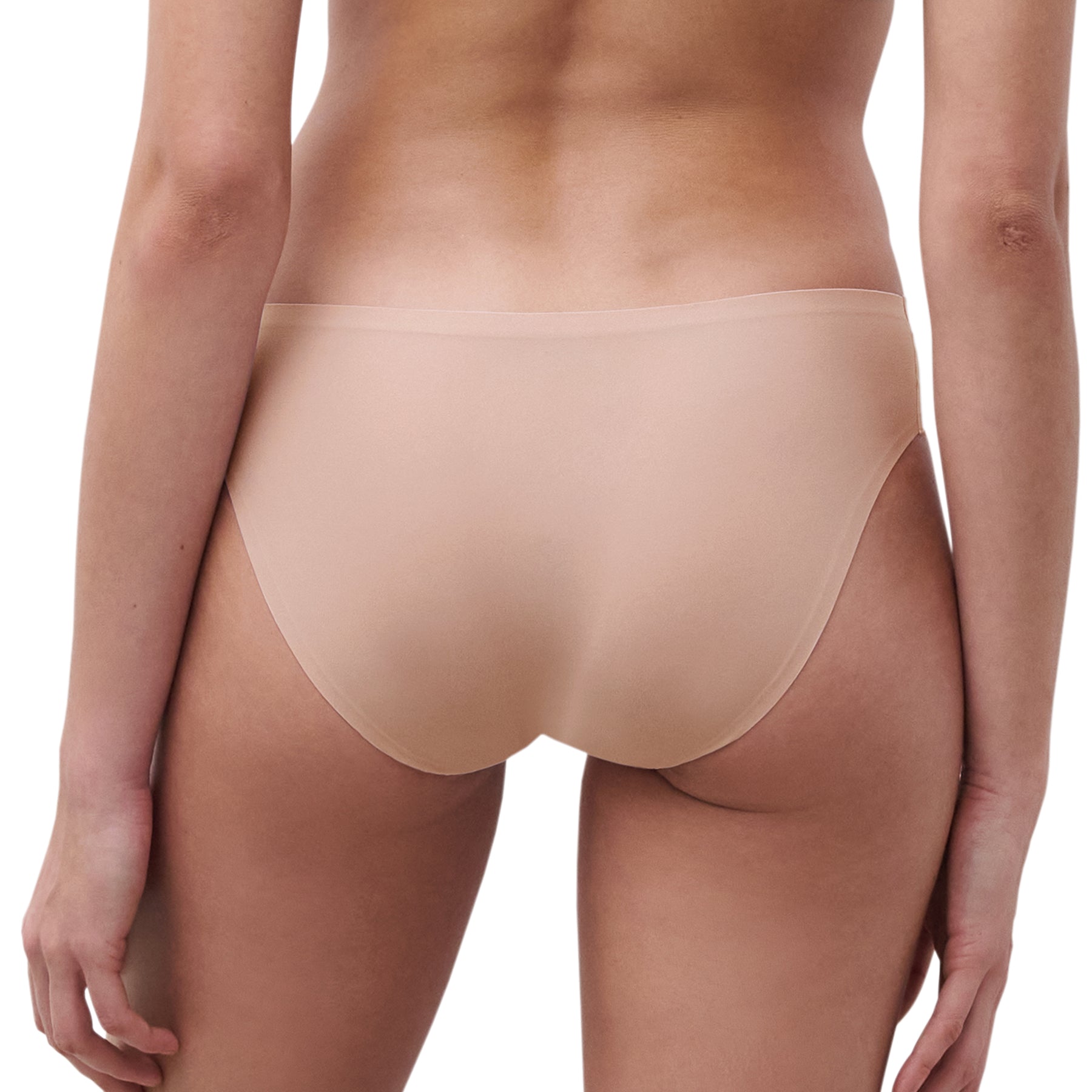 Back view of Chantelle Soft Stretch Bikini Panty in Nude Rose – invisible finish for a smooth, line-free look.