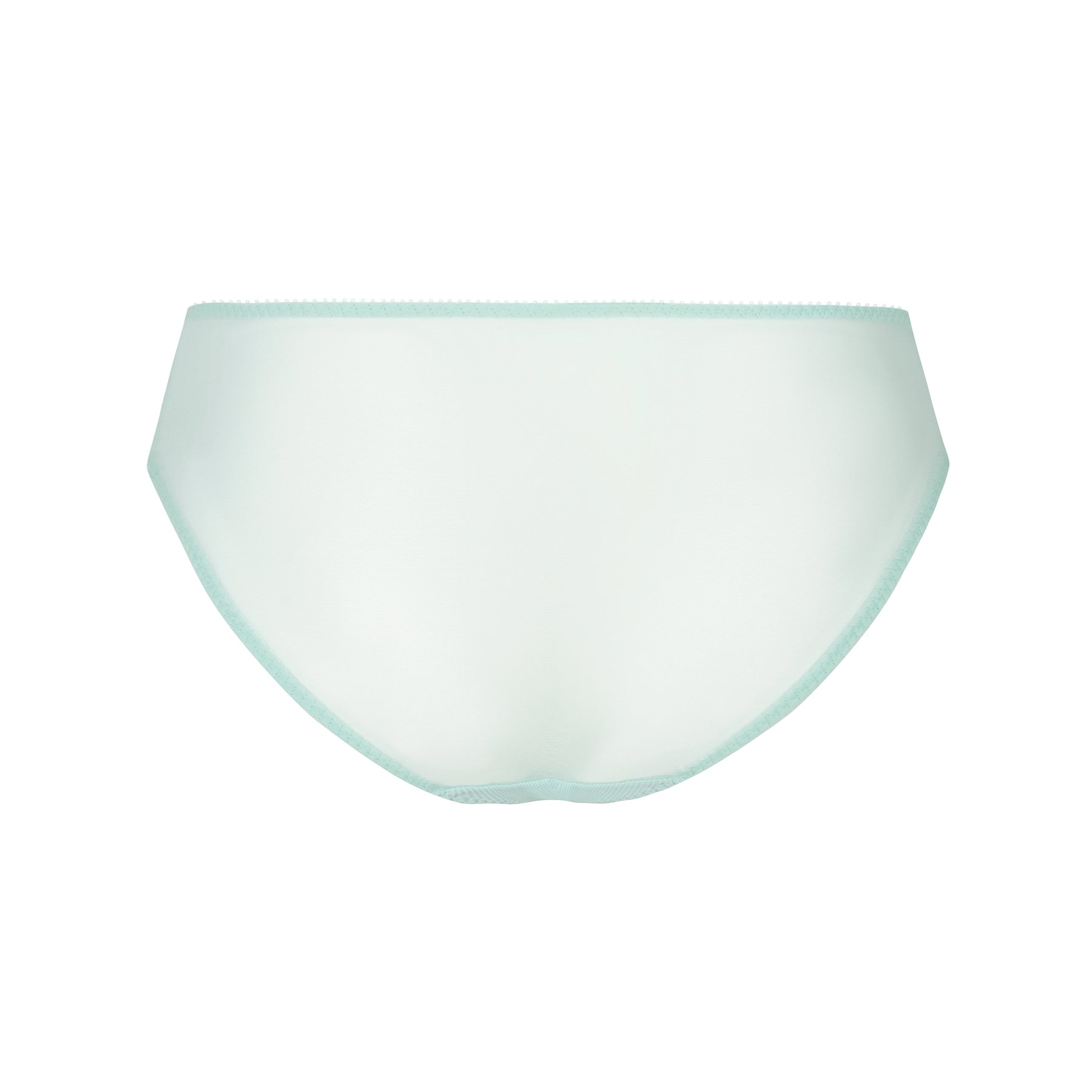 Empreinte May Bikini Panty in Menthol - back view showing soft transparent mesh with a clean silhouette
