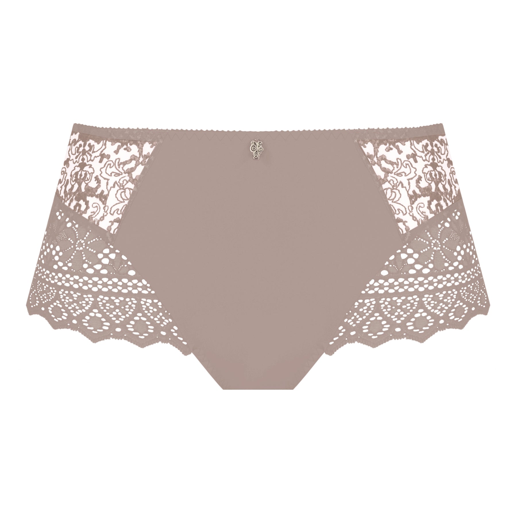 Empreinte Cassiopee full brief style 05151 in rose sauvage with smooth front panel and lace side details, front view