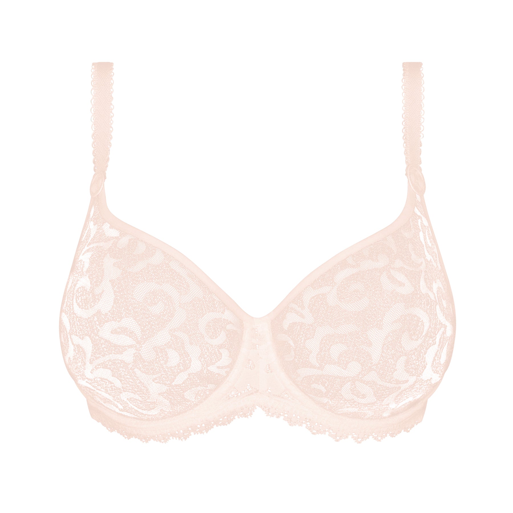 Empreinte Leia Full Cup Embroidered Bra in Paradise Pink - underwired full coverage lace bra with scalloped trim