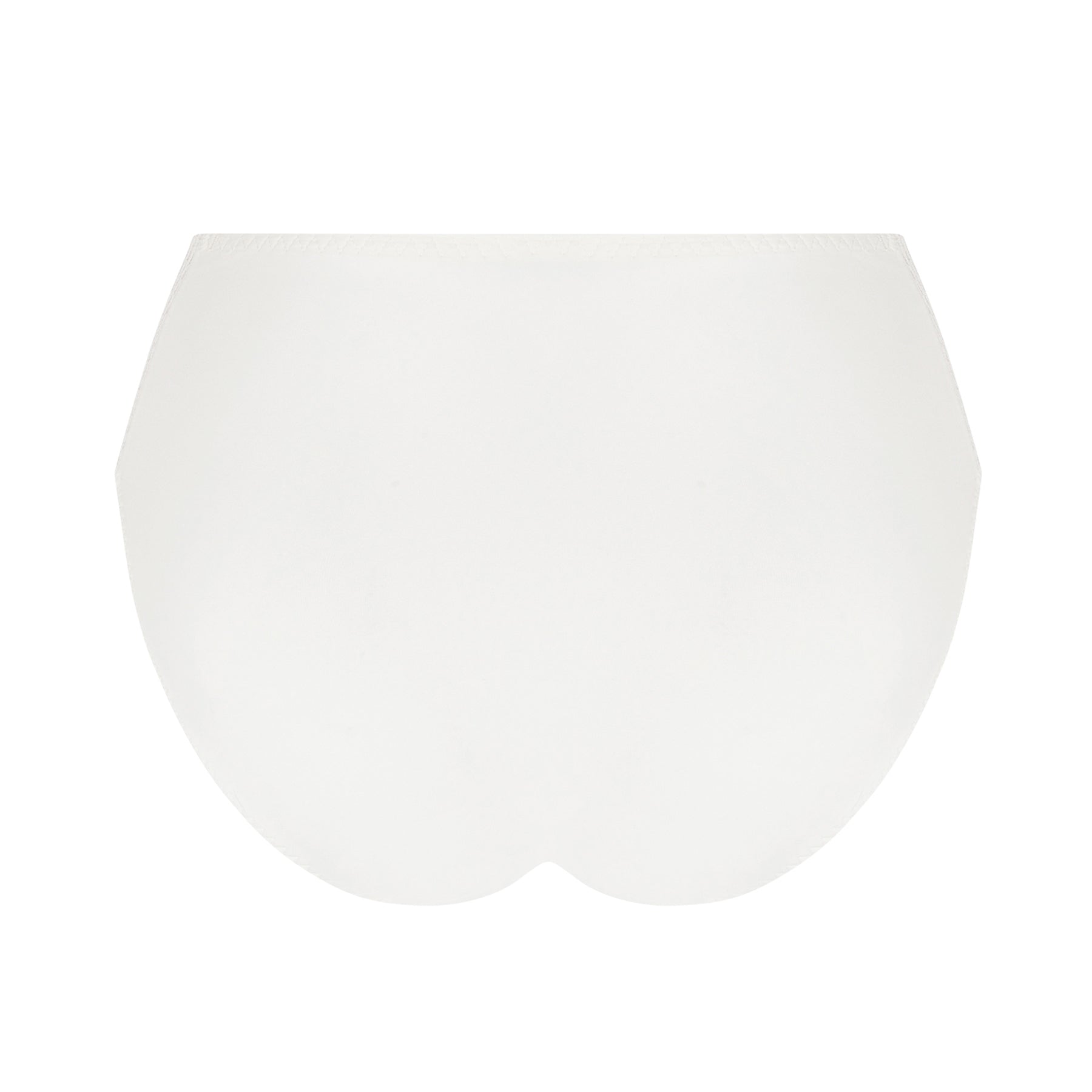 Back view of ivory high-waisted brief with seamless finish and soft stretch fabric