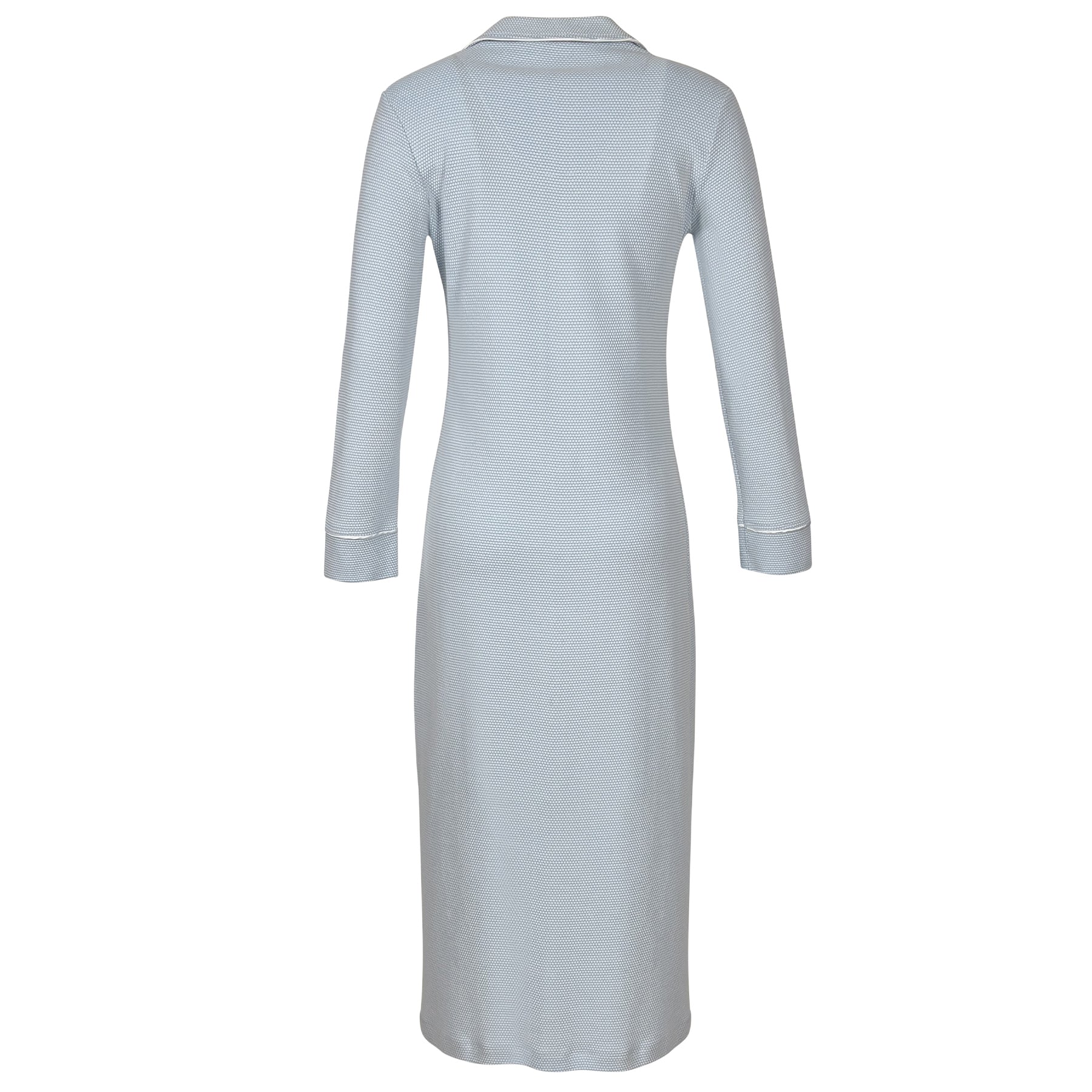 Blue long robe on a white background, back view