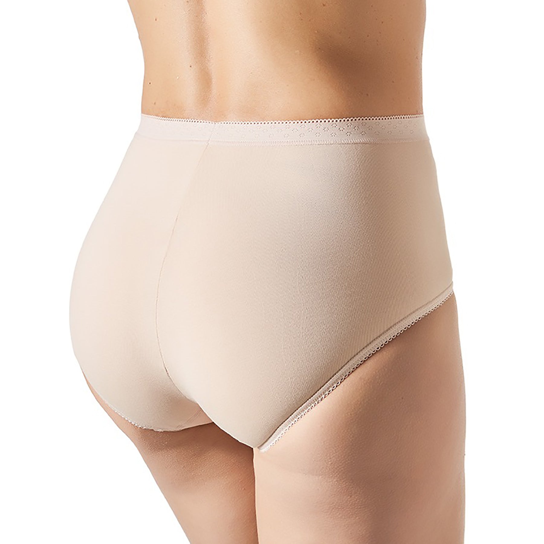Janira Esencial maxi brief in dune 483, back view showing full coverage fit and smooth cotton fabric.