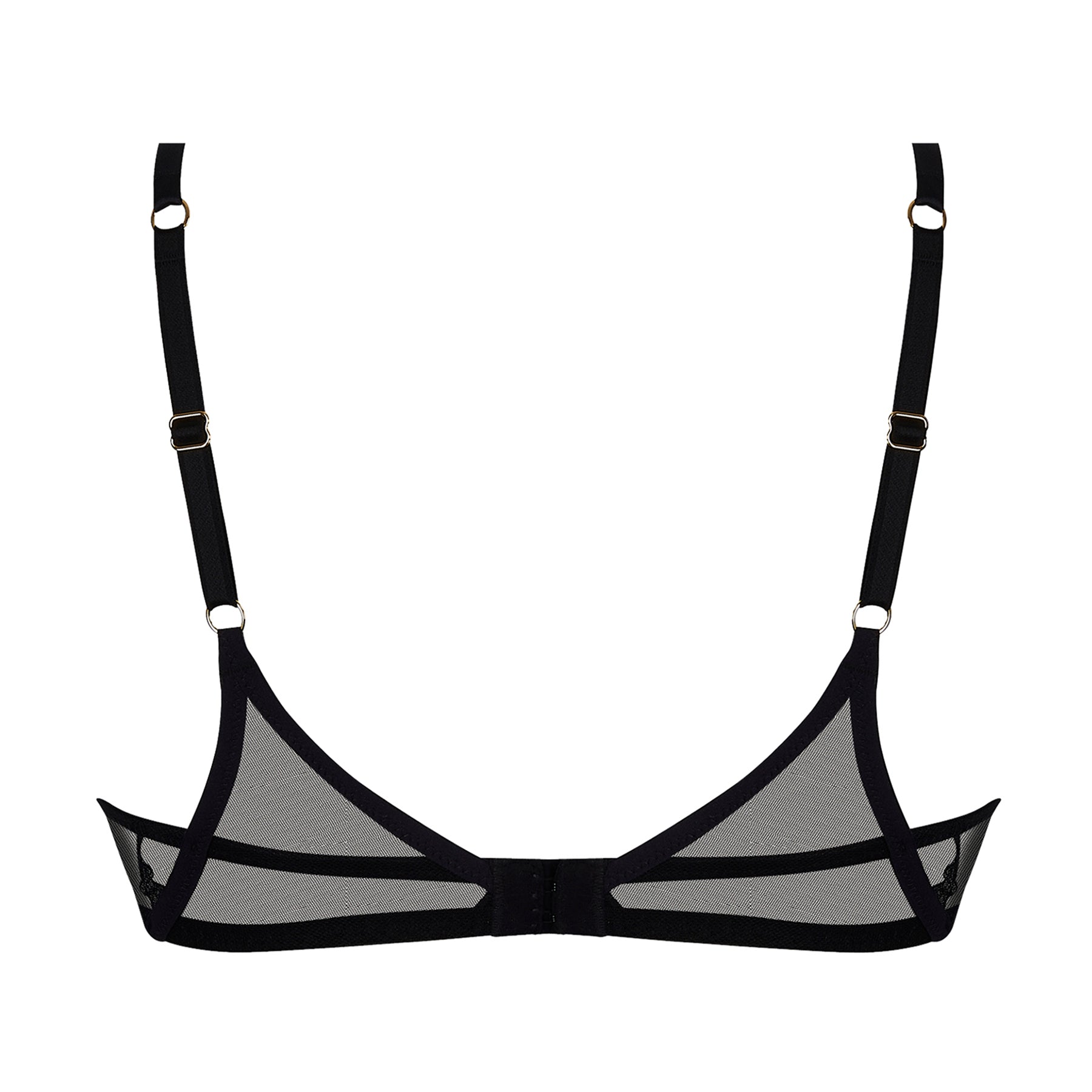 Lise Charmel Désir et Volupté bra black – sheer mesh back band, adjustable straps with gold hardware, back product image