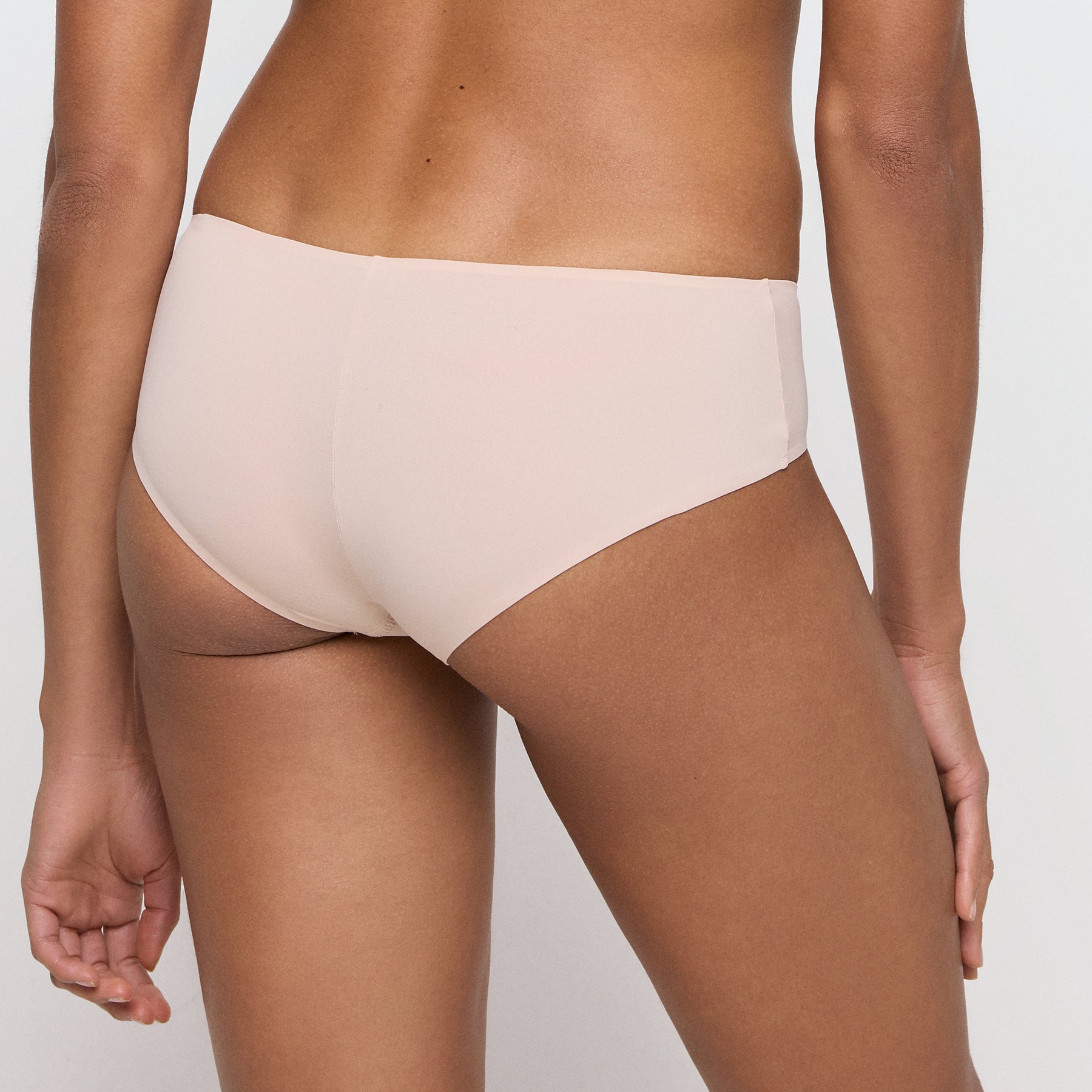 Back view of Marie Jo Tom Boyshort in Caffè Latte – full-coverage nude boyshort with seamless design and barely-there comfort.