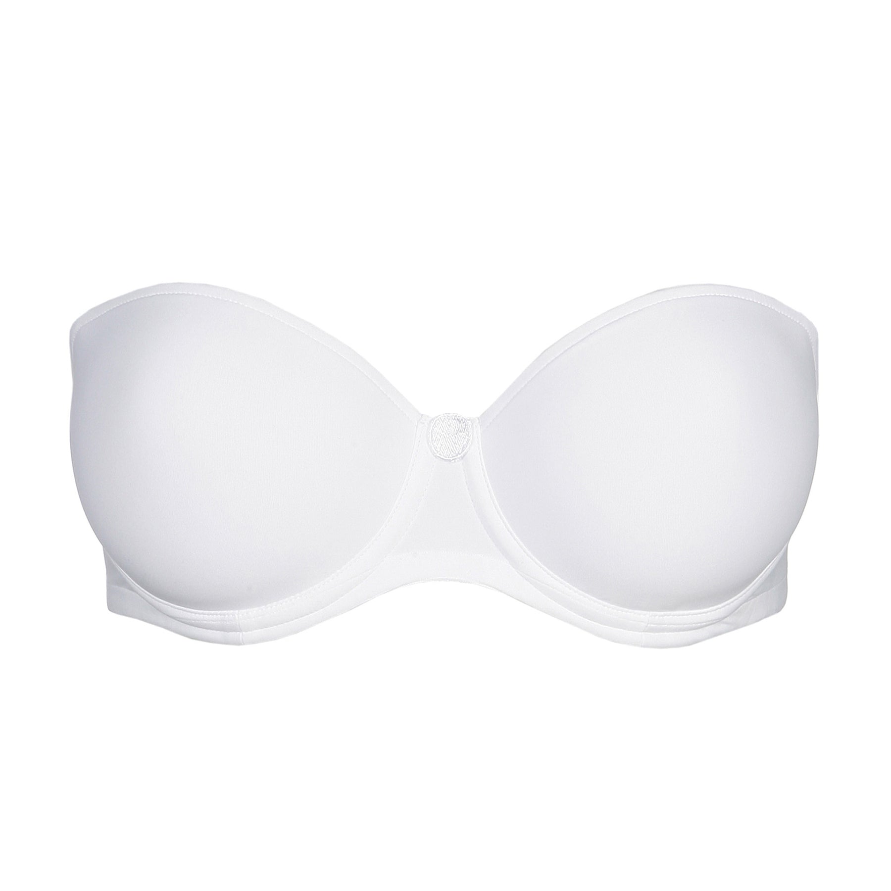 Marie Jo Tom Strapless Balcony Bra in White – smooth padded underwired bra with seamless cups.