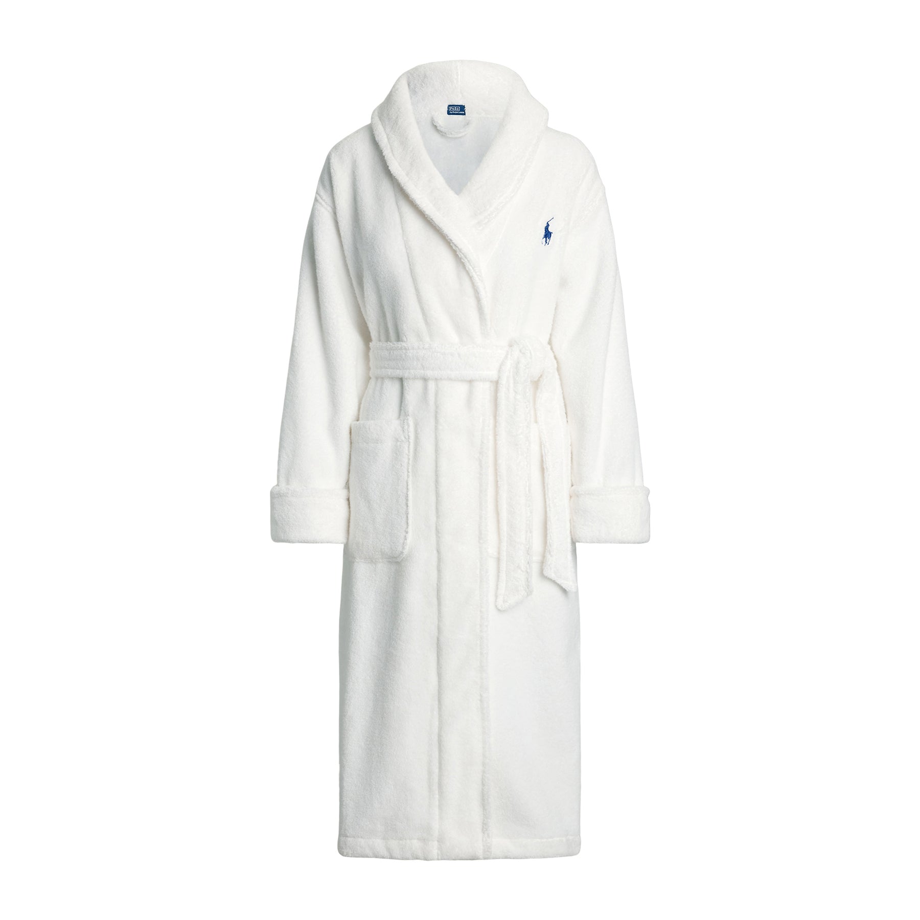 Polo Ralph Lauren Iconic Bear Terry Robe White front view