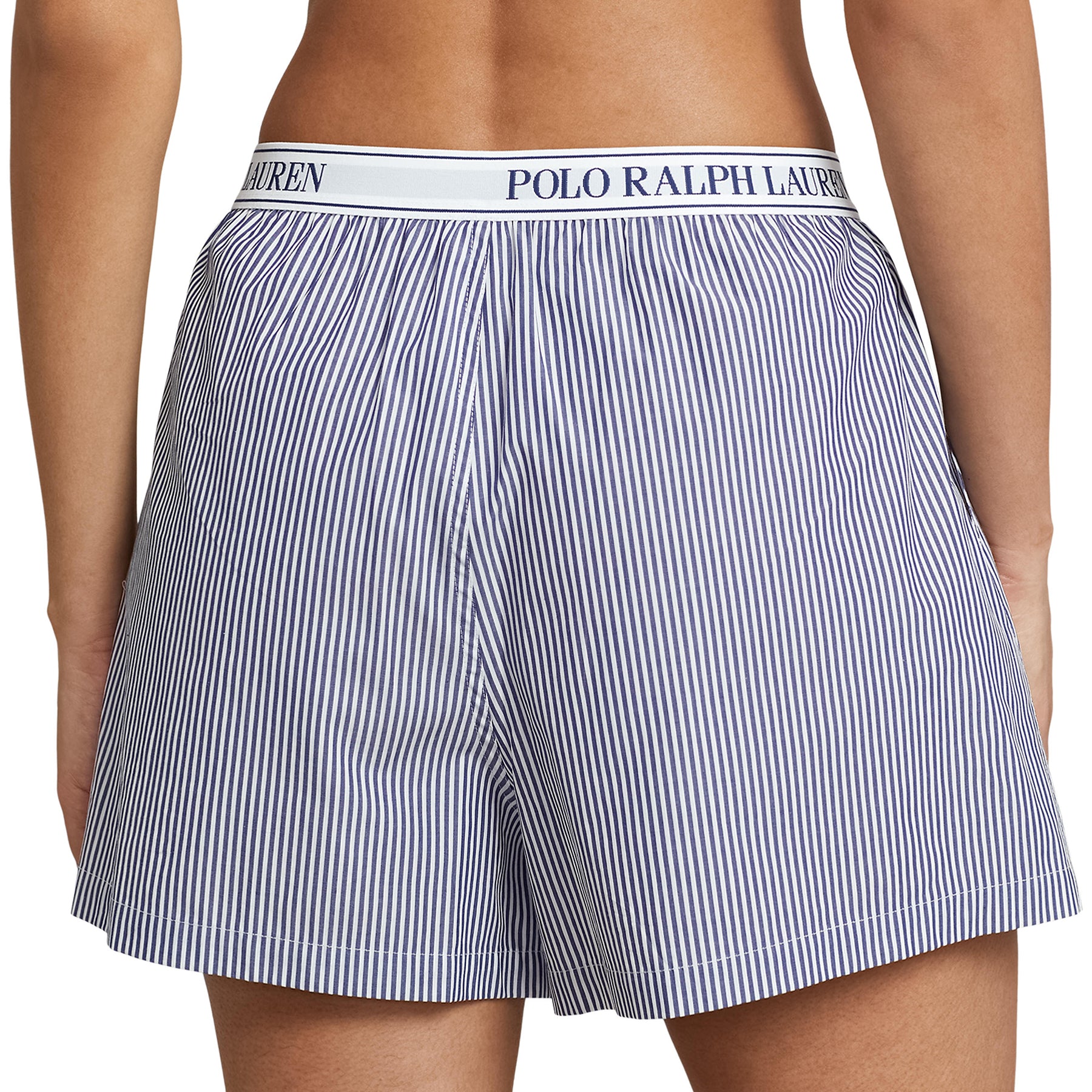 Polo Ralph Lauren Blue Stripe Sleep Boxer, back view on model