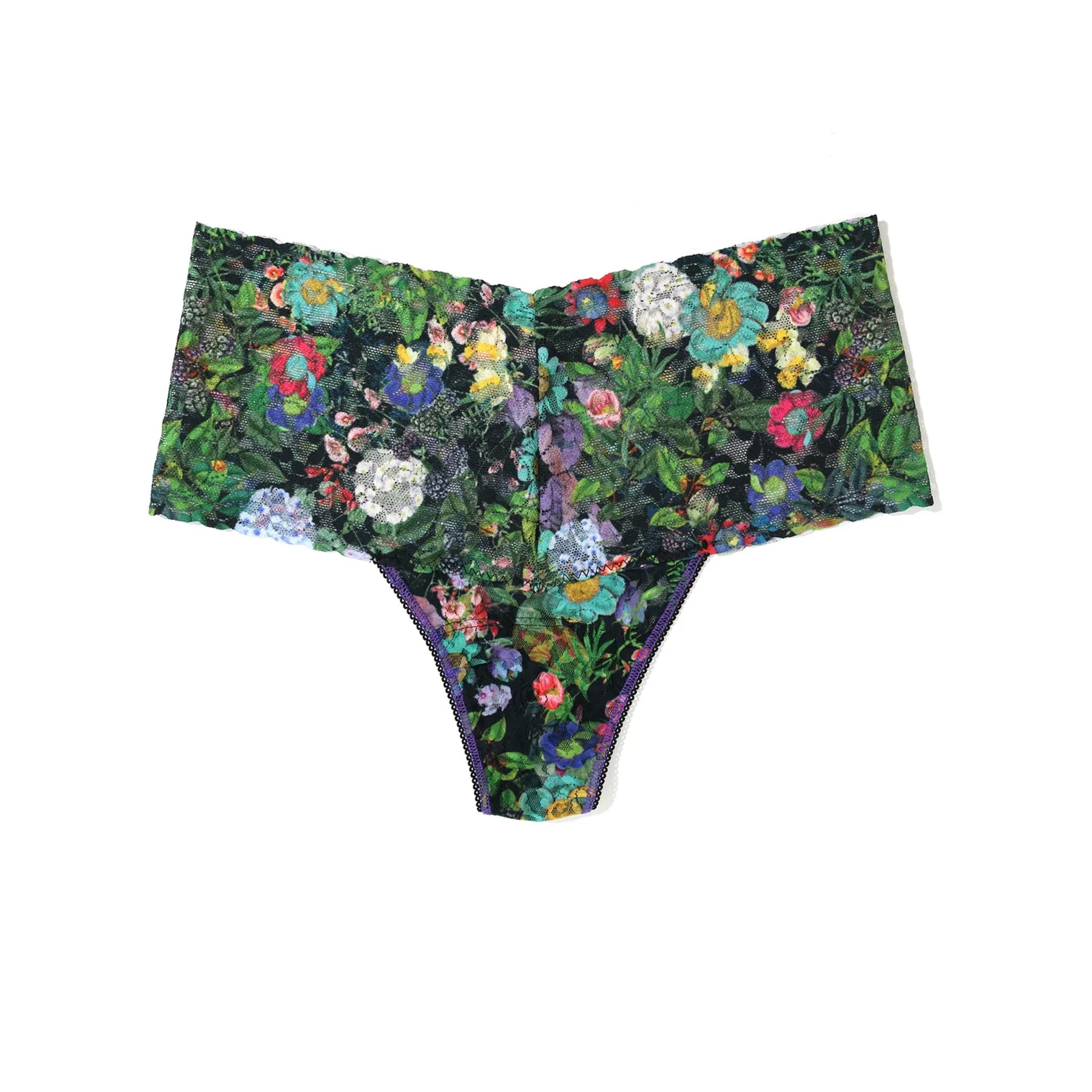 Hanky Panky Printed Lace Retro Rise Thong