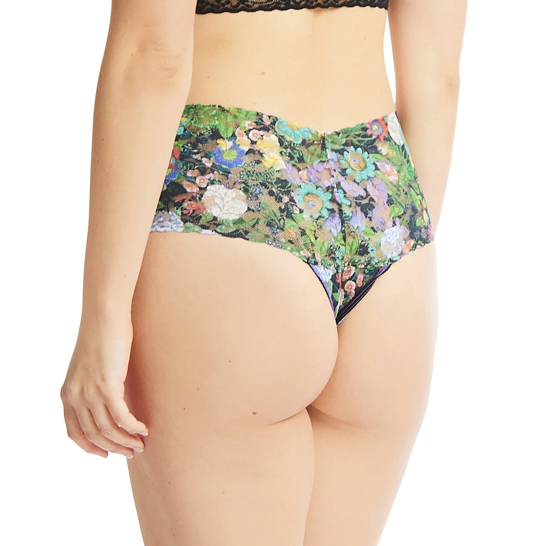 Hanky Panky Printed Lace Retro Rise Thong