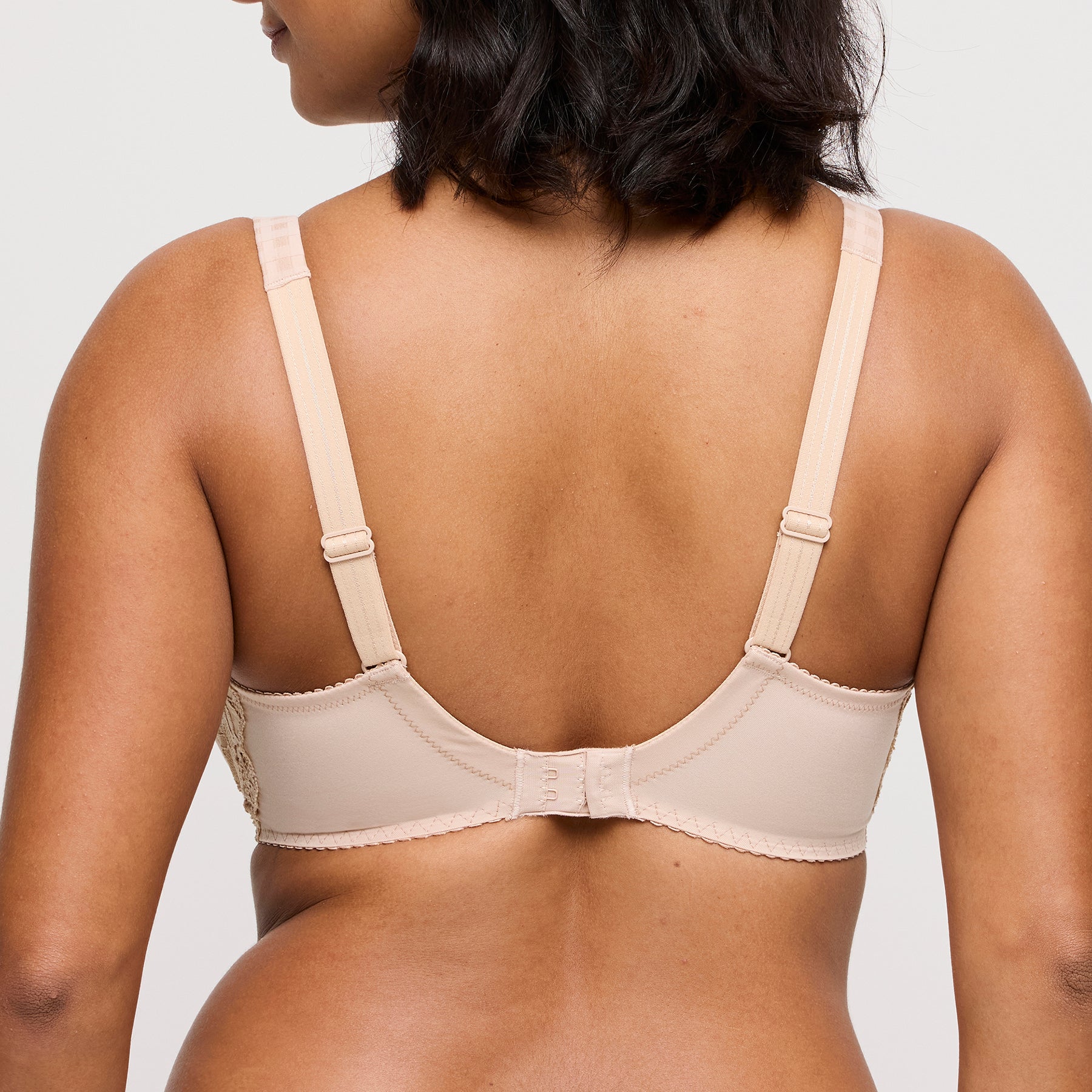 Back view of PrimaDonna Madison padded heart bra in caffe latte showing adjustable straps and supportive band design.