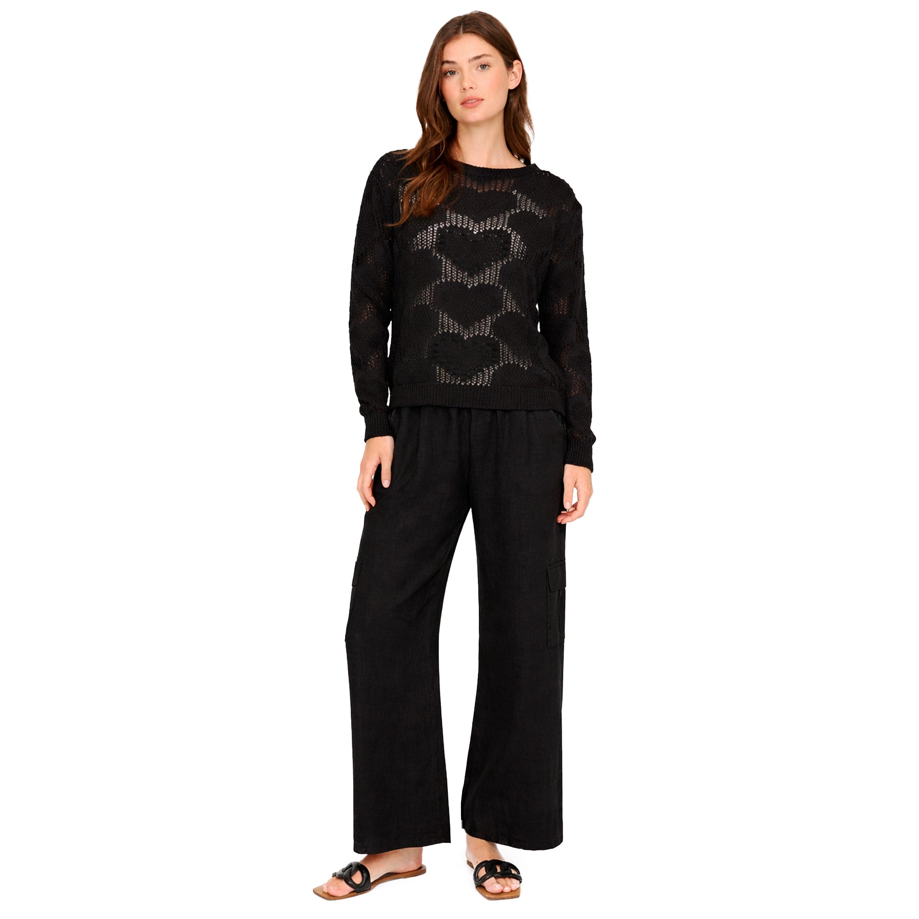 Pistache Split Leg Linen Pants