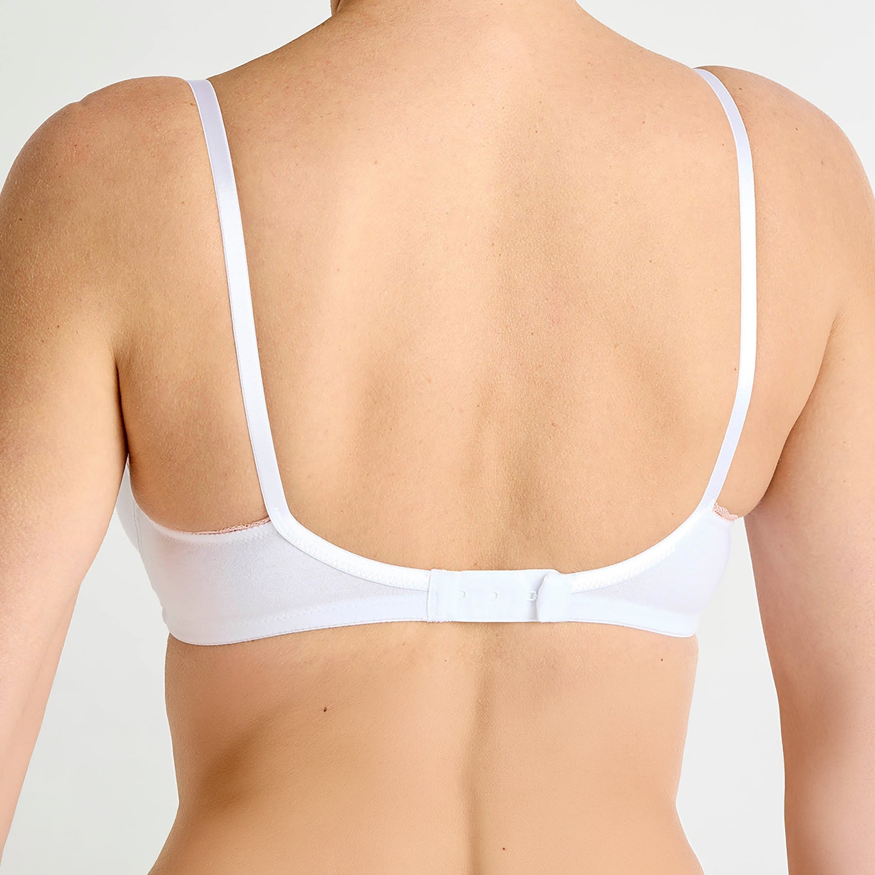 Royce 8000 White and pink trim cotton wireless my first bra rear view.