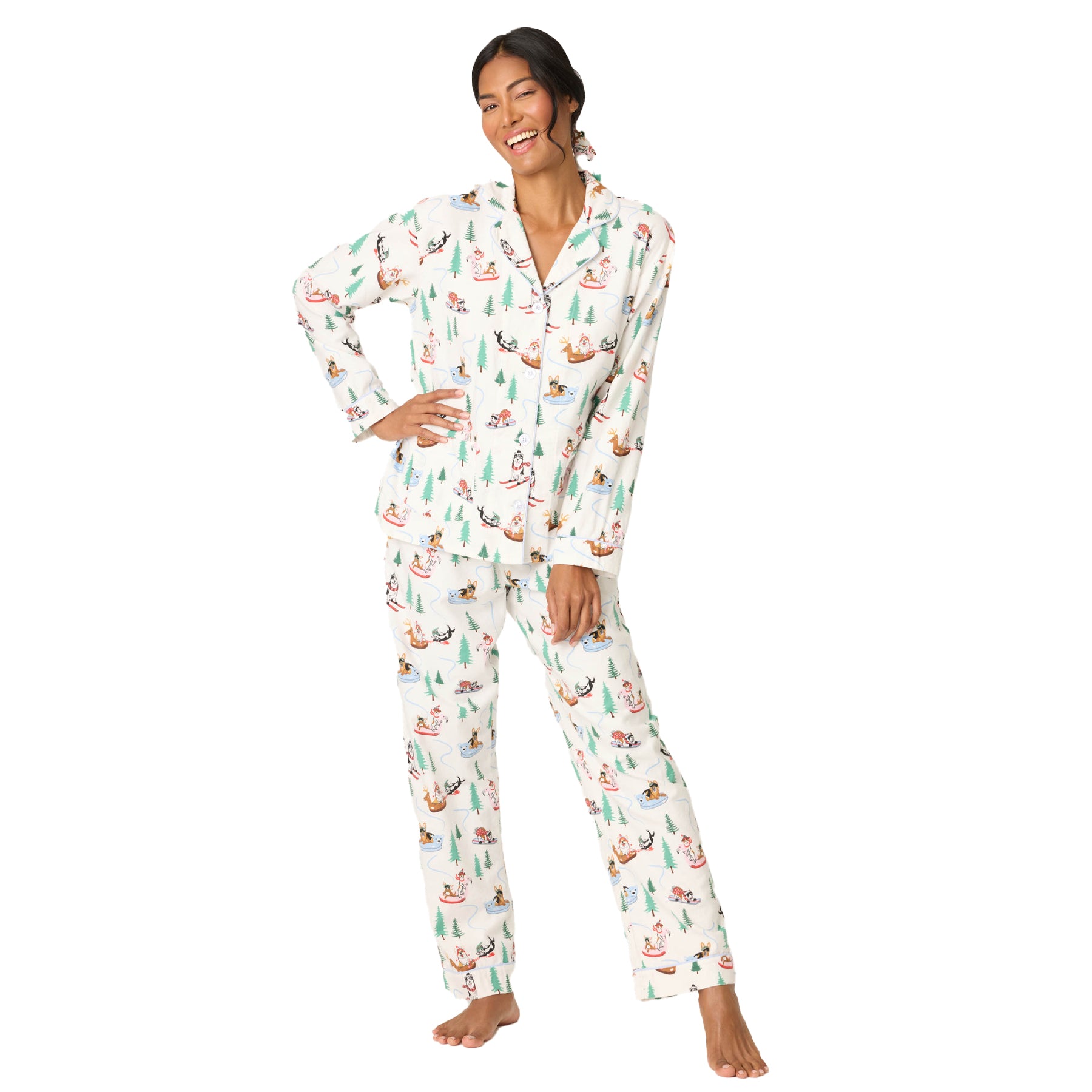 PJ Salvage Flannel Sleigh All Day PJ Set