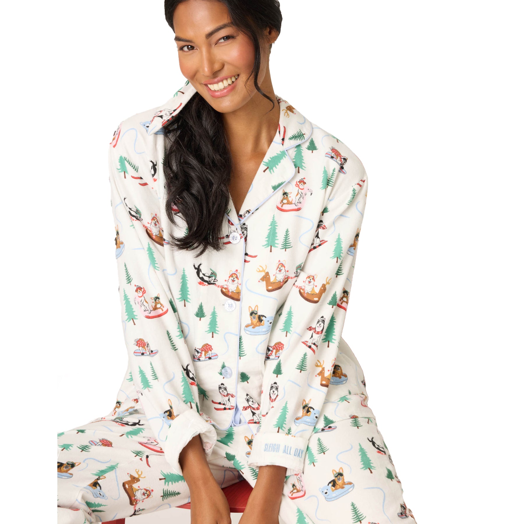 PJ Salvage Flannel Sleigh All Day PJ Set