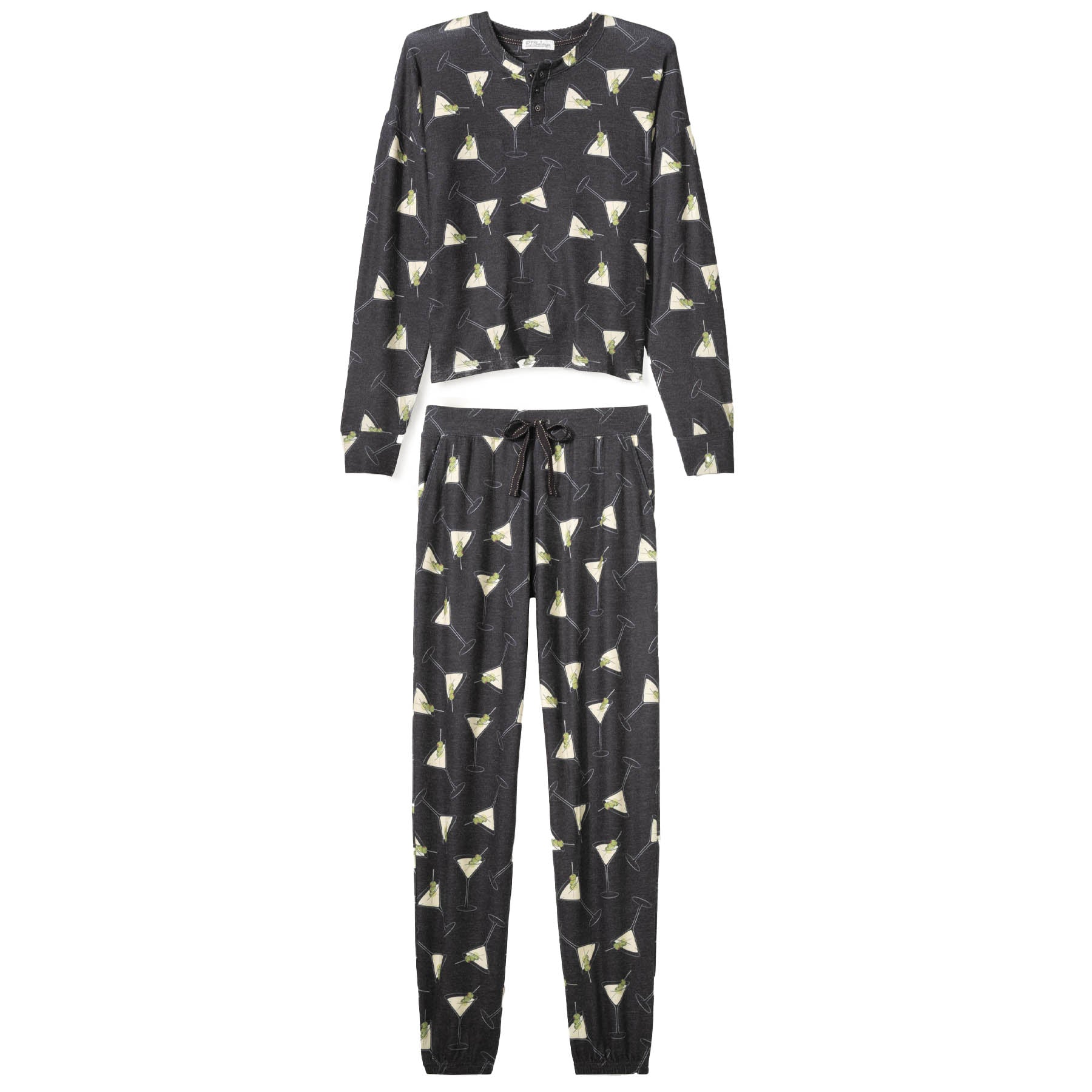 Pyjama set with triangle pattern on a white background
