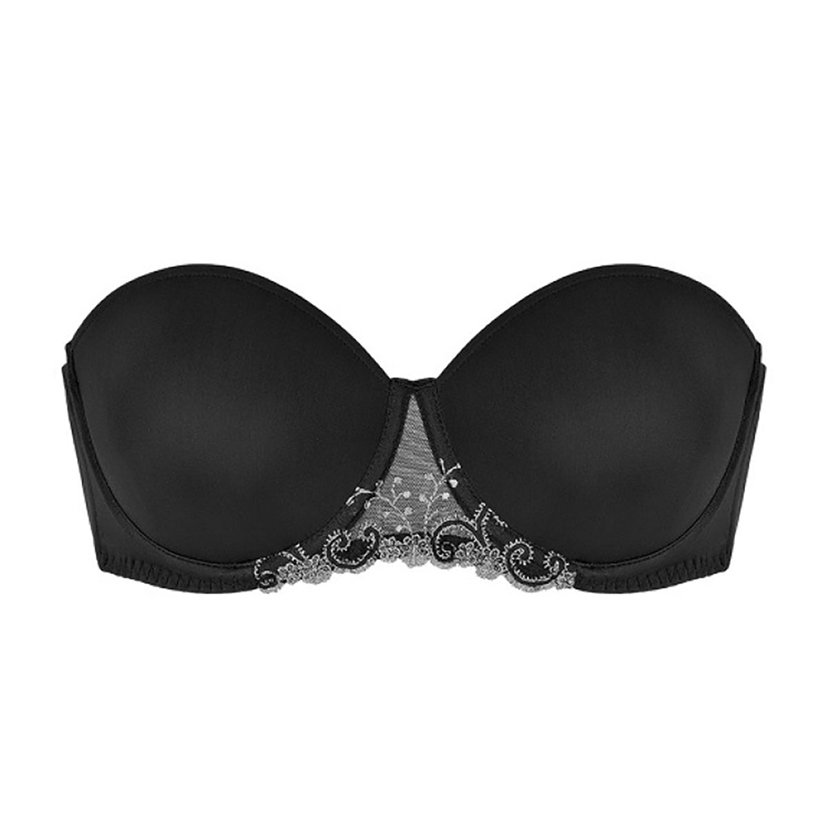 $118 Simone Perele Women's Black Solid Velia Strapless Bra Size EU 34F/ US  34DDD