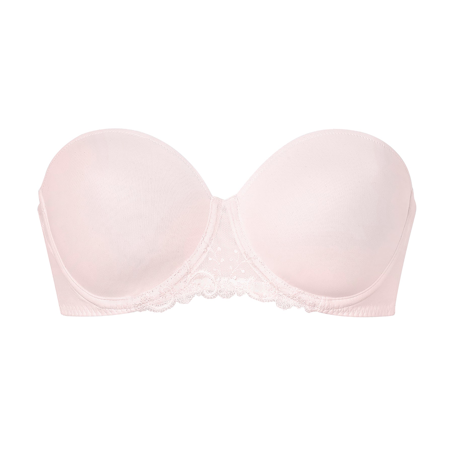 Simone Pérèle Délice strapless bra in blush – front product view on white background