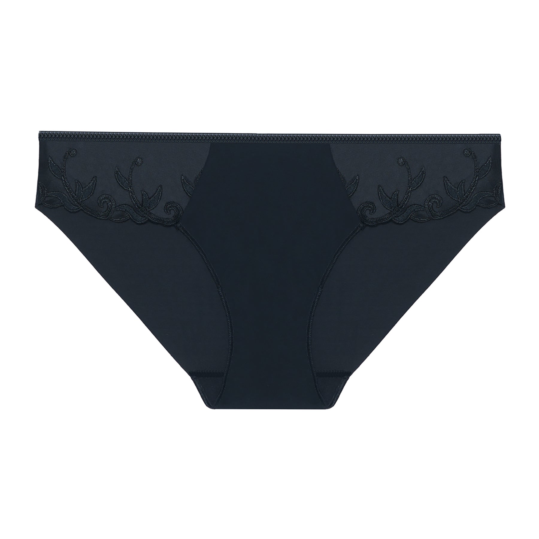 Simone Perele canada Andora bikini panty in black 015. Front view without model.