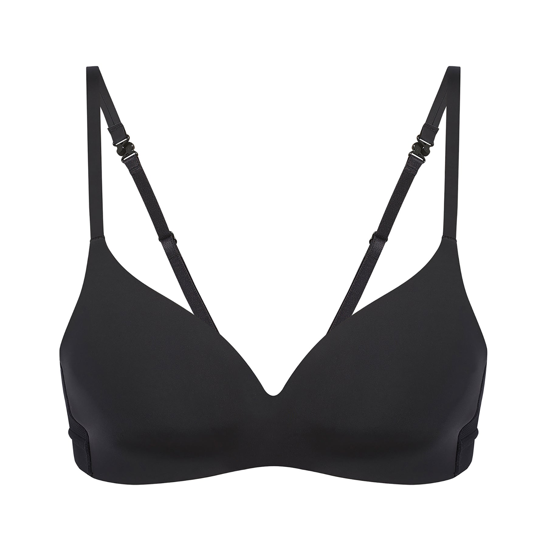 Simone Pérèle Essentiel Wireless Bra in Black laid flat on white background.