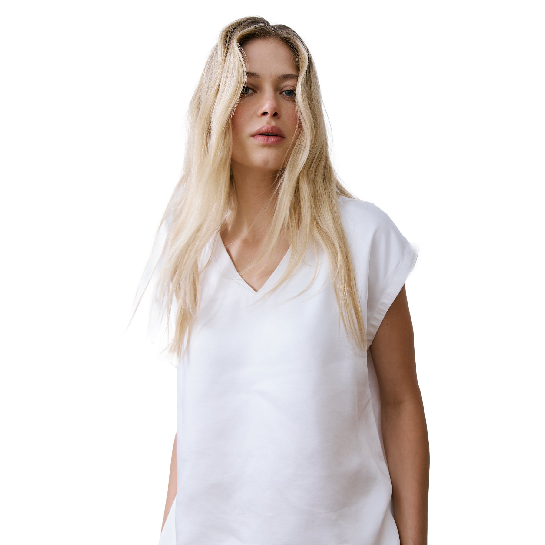 Melissa Nepton V-Neck Satin Top