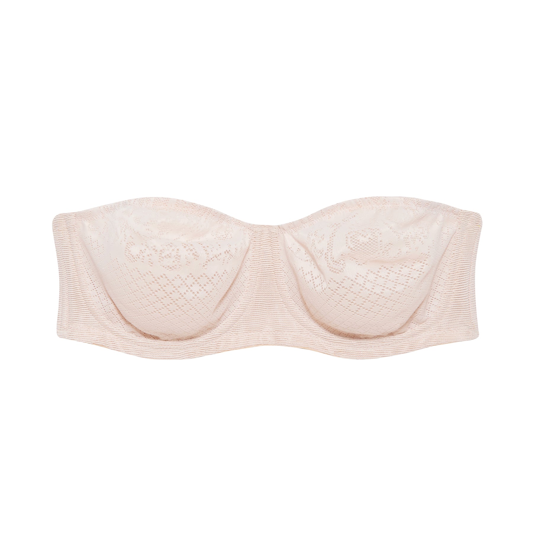 Wacoal 854310 Minimizing Strapless Bra in Sand with seamless minimizing cups and invisible nude finish.