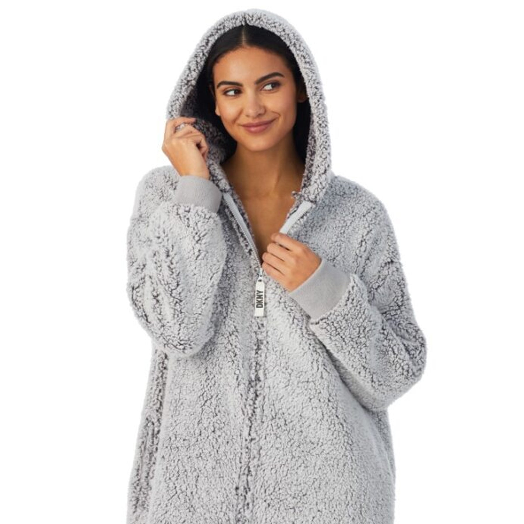 DKNY Feeling It Hooded Zip Robe