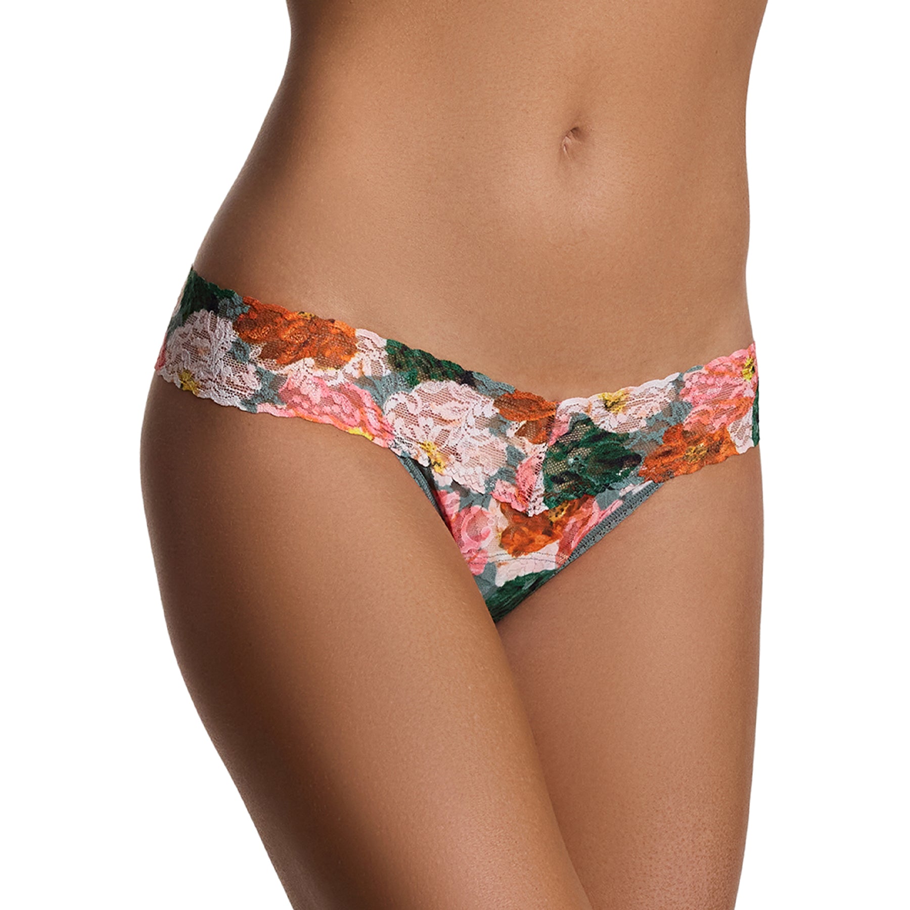 Floral-patterned underwear on a white background