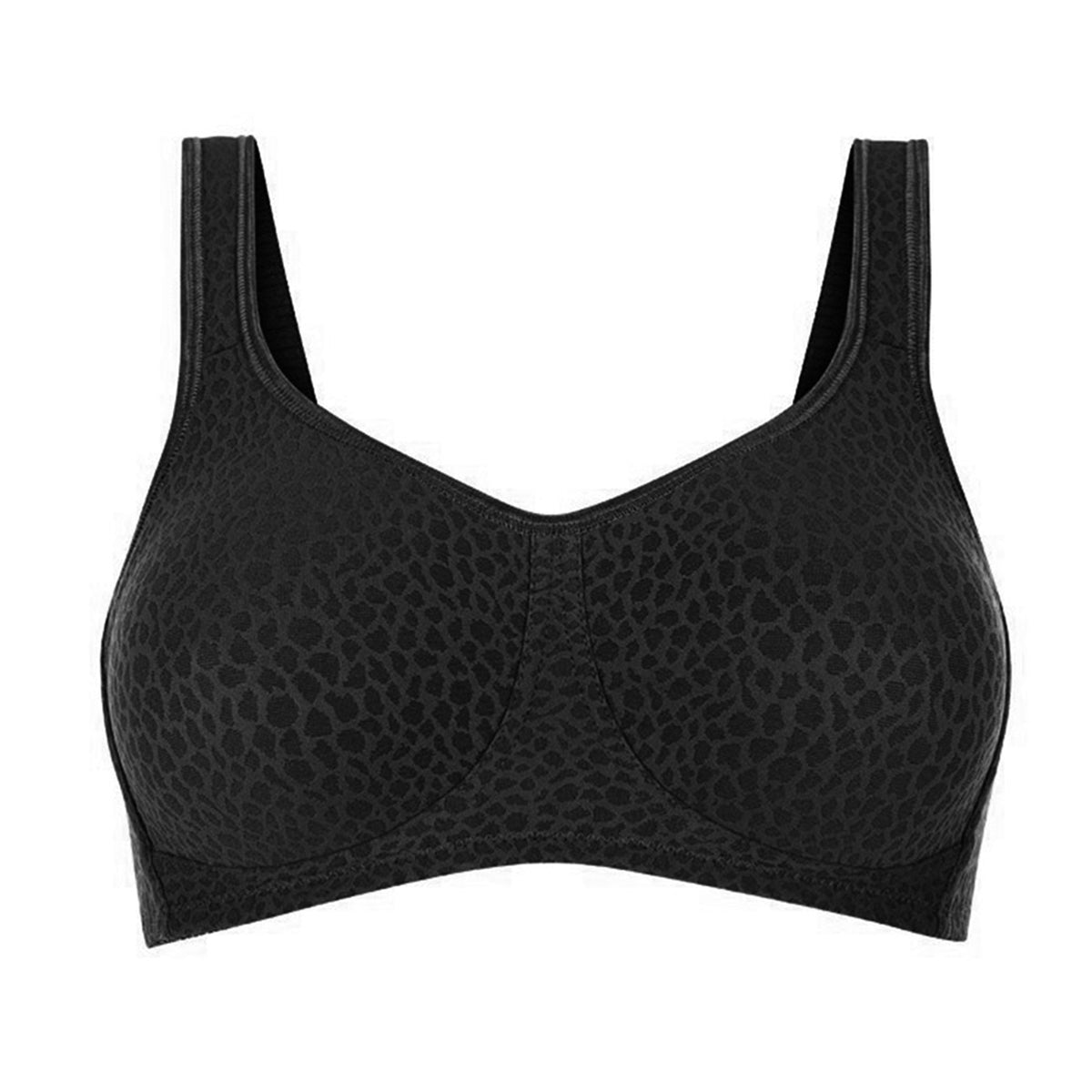 Amoena wireless bra Mona in black front view no model