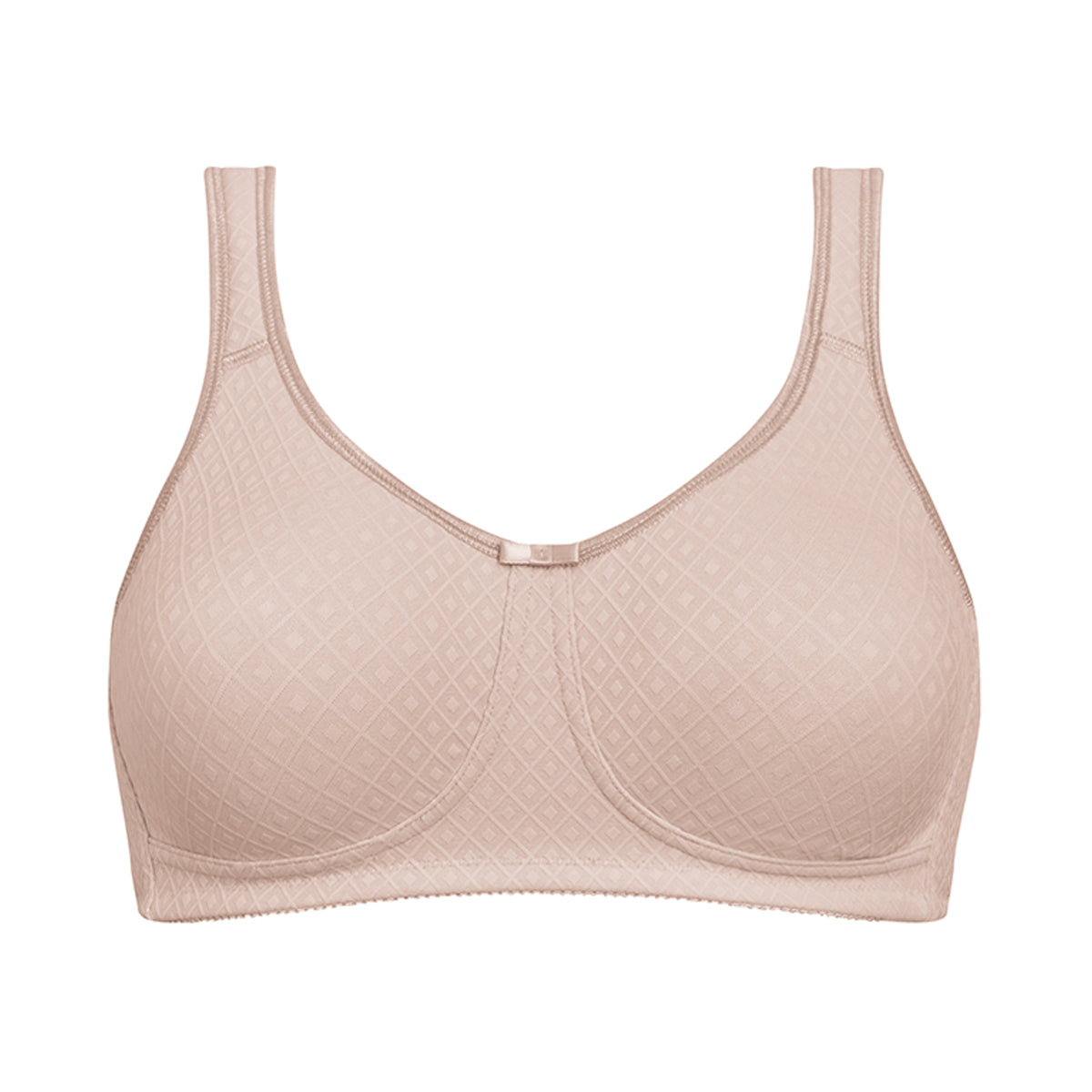 Amoena wireless mastectomy bra Mira in light taupe front view no model