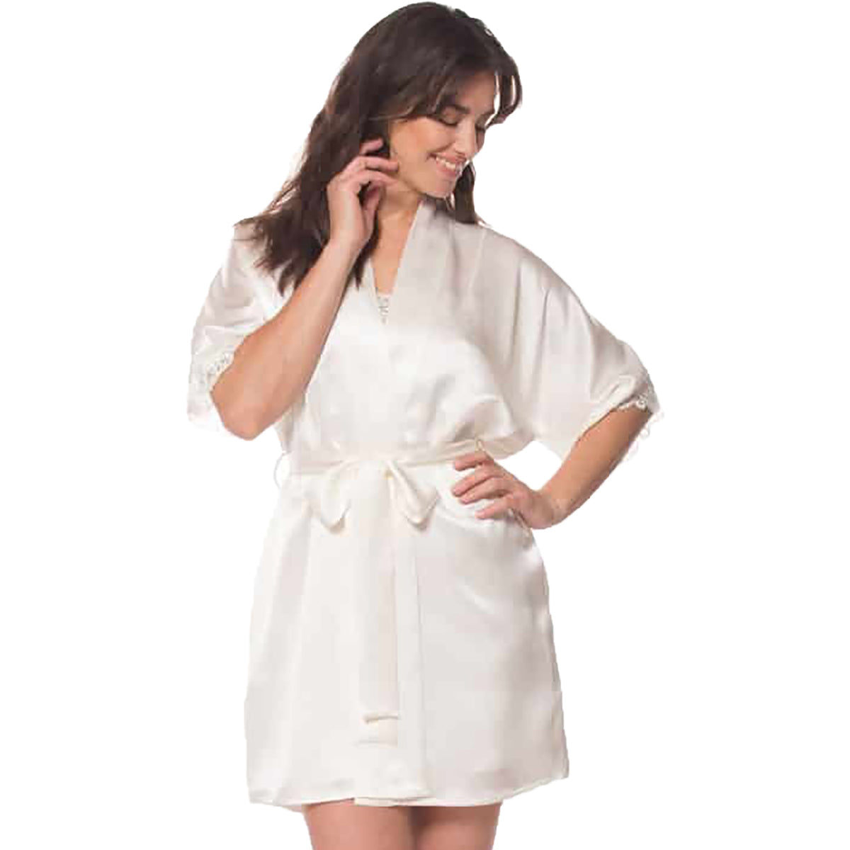 Christine Silk Boudoir Short Robe